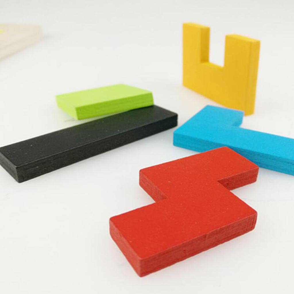 Enakshi Wooden Tetris Puzzle Game for Kids - Educational Tangram Toy for Preschool Learning, Handcrafted Wooden Blocks for Toddlers & Children | Perfect for Brain Development, STEM Learning & Creative Play