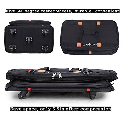 **Ailouis 36 Inch Expandable Extra Large Wheeled Travel Duffel Bag - Black - Perfect for Air Travel, Camping & Long Trips**