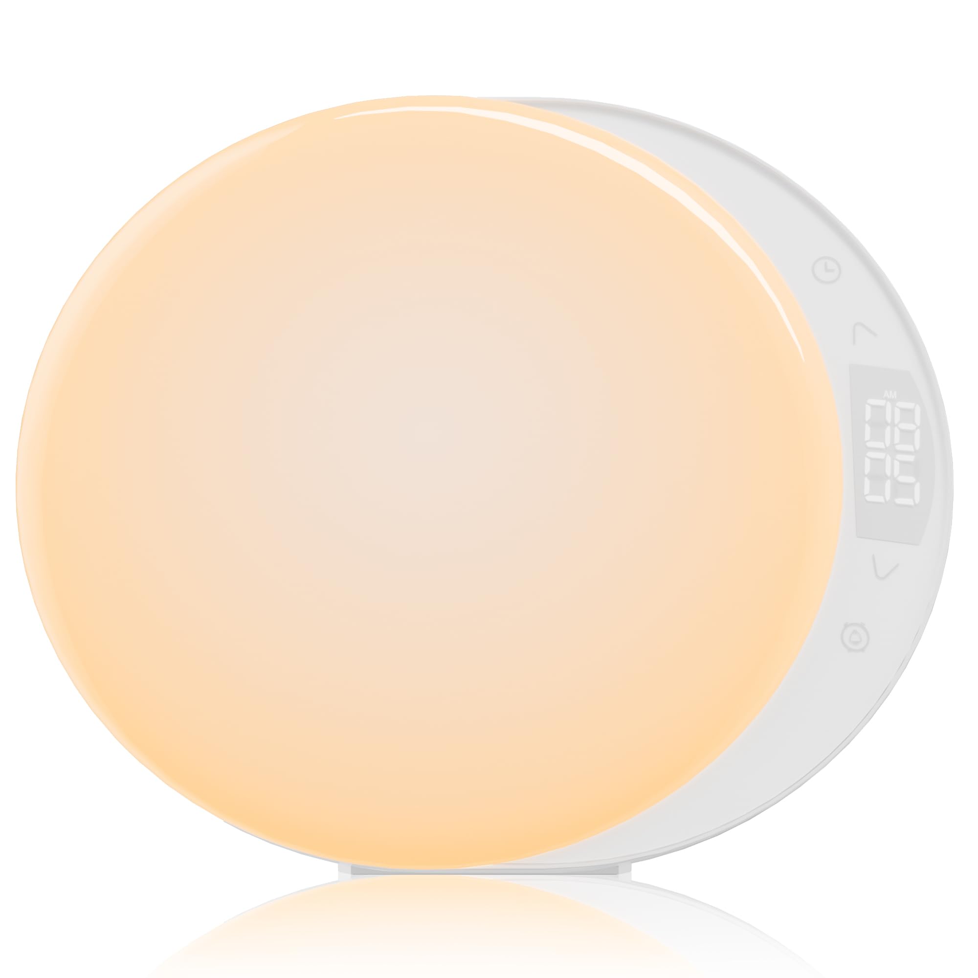 ANTDALIS Sunrise Alarm Clock with Wake Up Light - Dimmable Night Light for Heavy Sleepers, Adults & Kids - 20 Color Touch Control, Snooze Function - Perfect for Bedroom, Home Decor & Gift (White) | Ideal for Gentle Morning Wake-Ups and Soothing Nighttime Ambiance