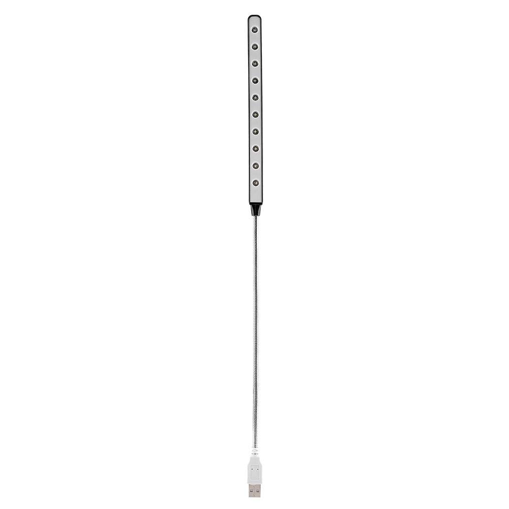 10 LED USB Desk Lamp - Flexible Mini Table Light for Laptop, Desktop PC - Bright Adjustable Office Lighting (Black) | Perfect for Home Office, Study, Reading & Night Work