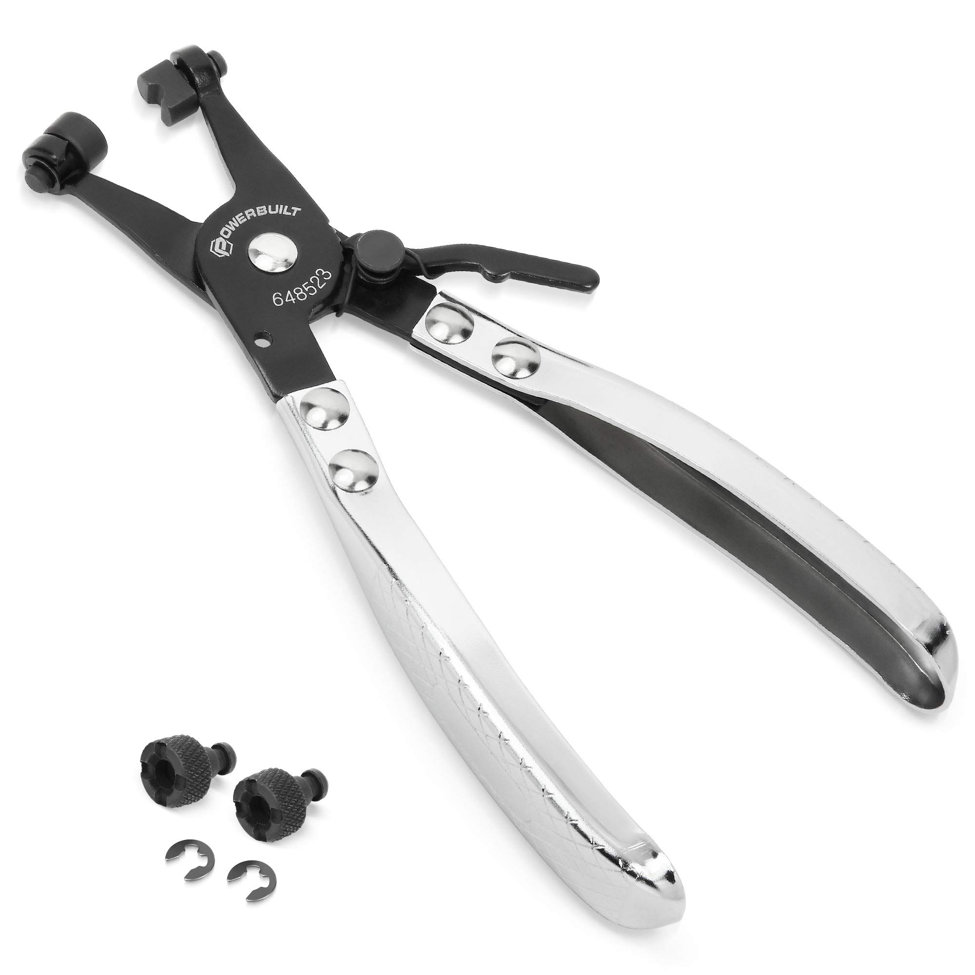 Powerbuilt Drake Off Road Tools 648523 Universal Corbin Hose Clamp Plier - Heavy Duty Silver Automotive Pliers for Truck, ATV & Off-Road Vehicle Maintenance