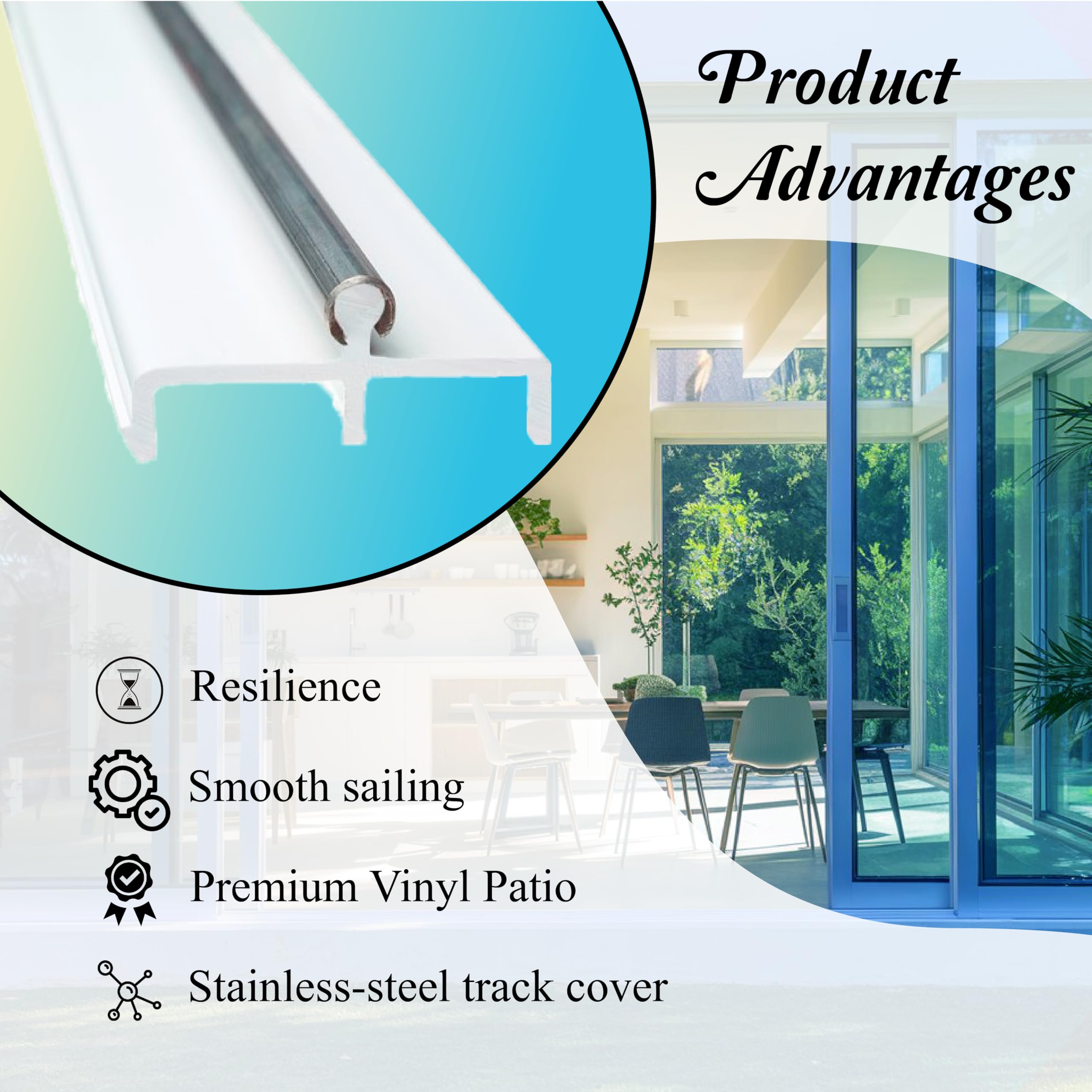 72 Inch White Vinyl Sliding Door Double Track Replacement for Modern Patio Doors - Heavy Duty & Durable (Pack of 2) - Perfect for Home Renovation, DIY Projects & Outdoor Living Spaces