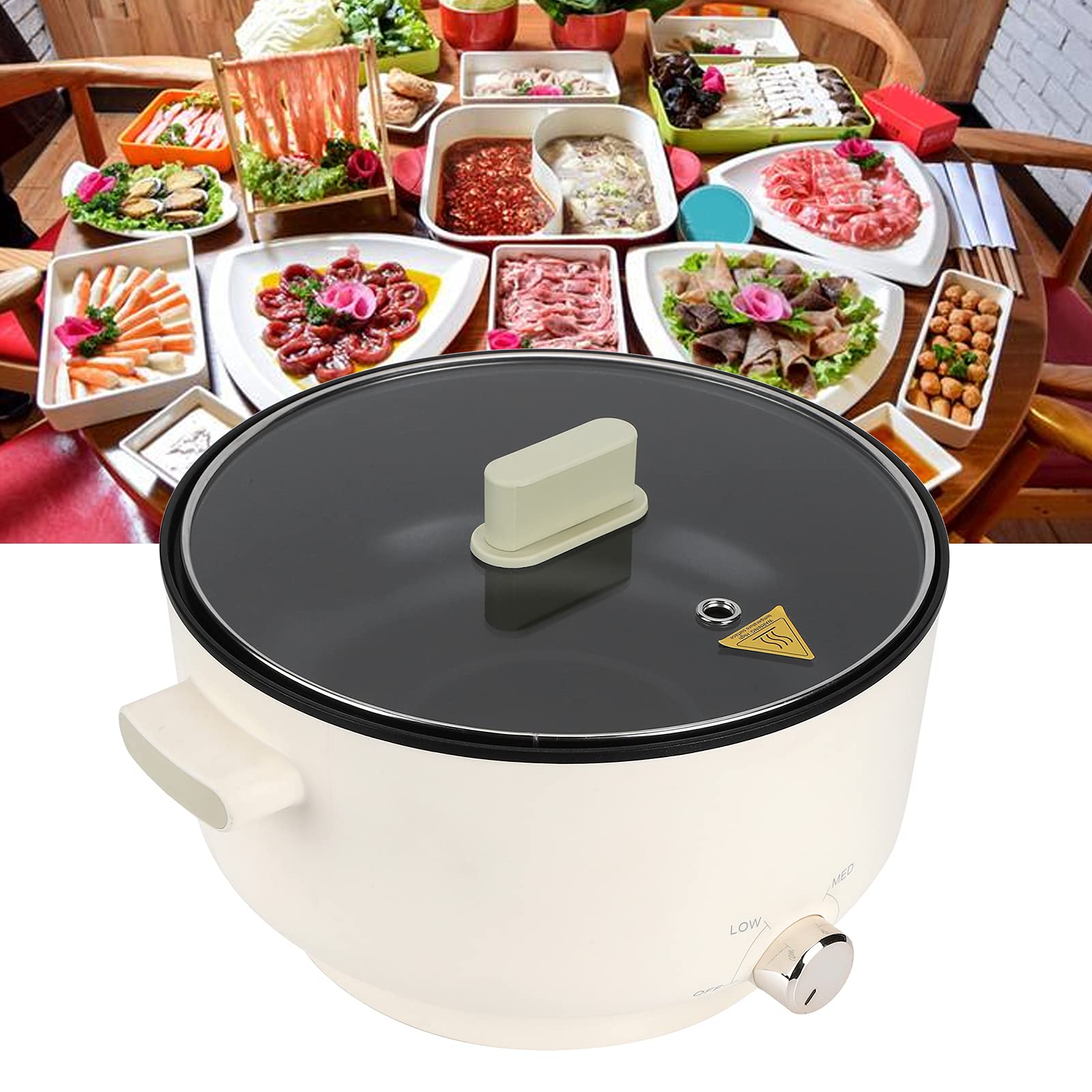 **Durable ABS Electric Hot Pot for Cooking - British Flag Design, Perfect for Indoor & Outdoor Use, Camping, Picnics, and Home Kitchen**