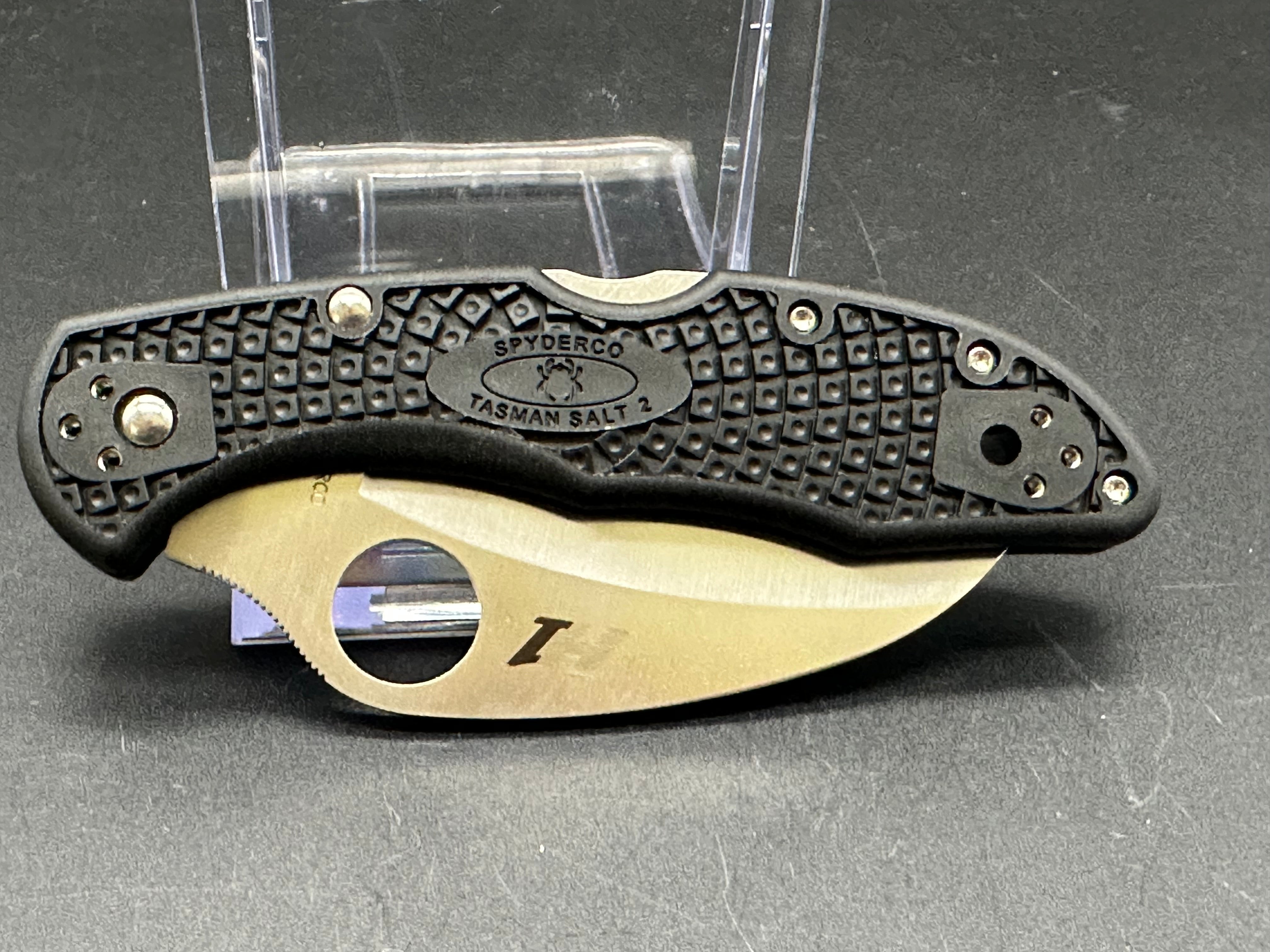 Spyderco Tasman Salt 2 Folding Knife - H1 Steel Blade, Rust-Proof, Lightweight EDC Pocket Knife for Outdoor, Camping, Fishing & Survival Gear