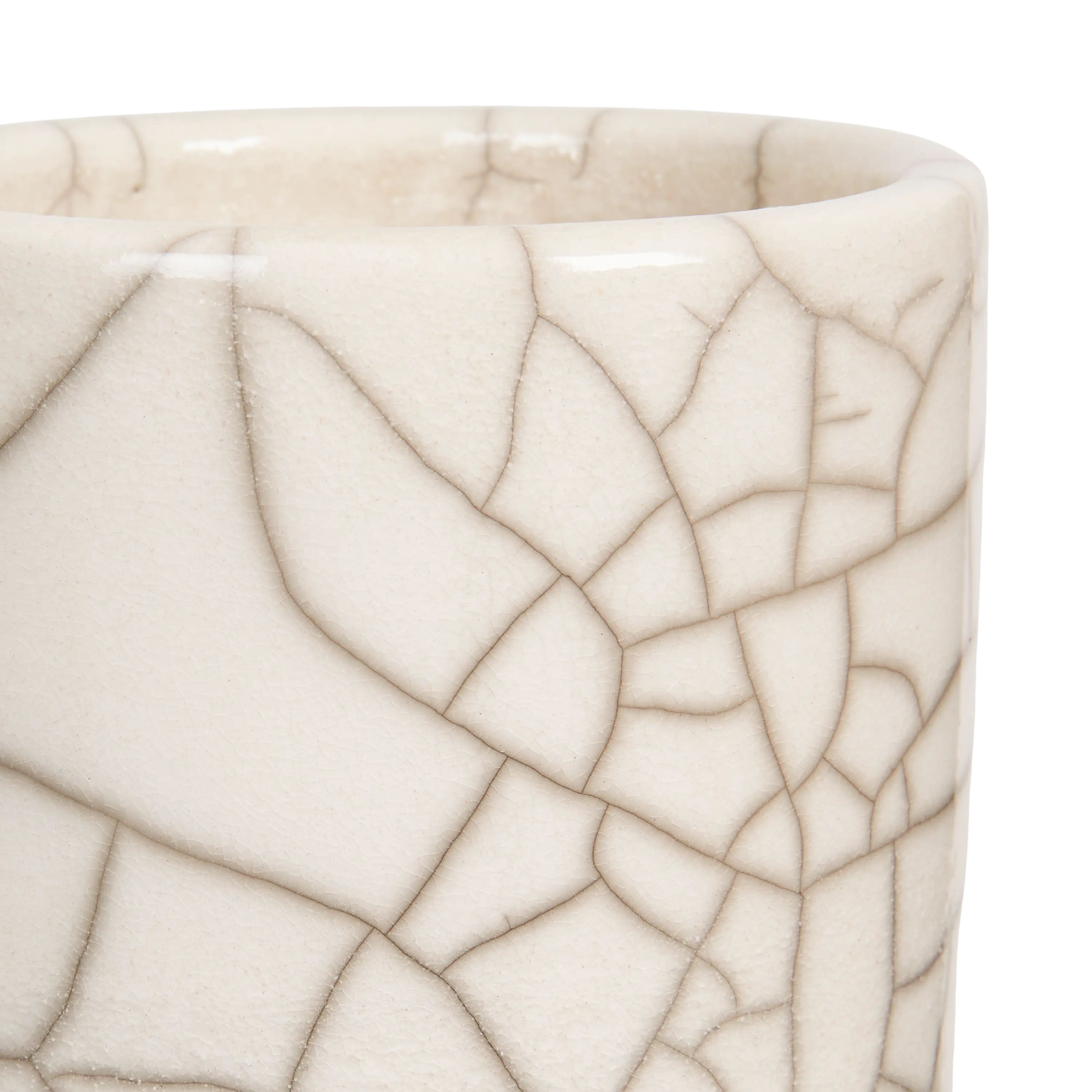 Handmade Crackle Glass Cylinder Vase - Modern Home Decor for Centerpieces, Wedding Decorations & Living Room Accents
