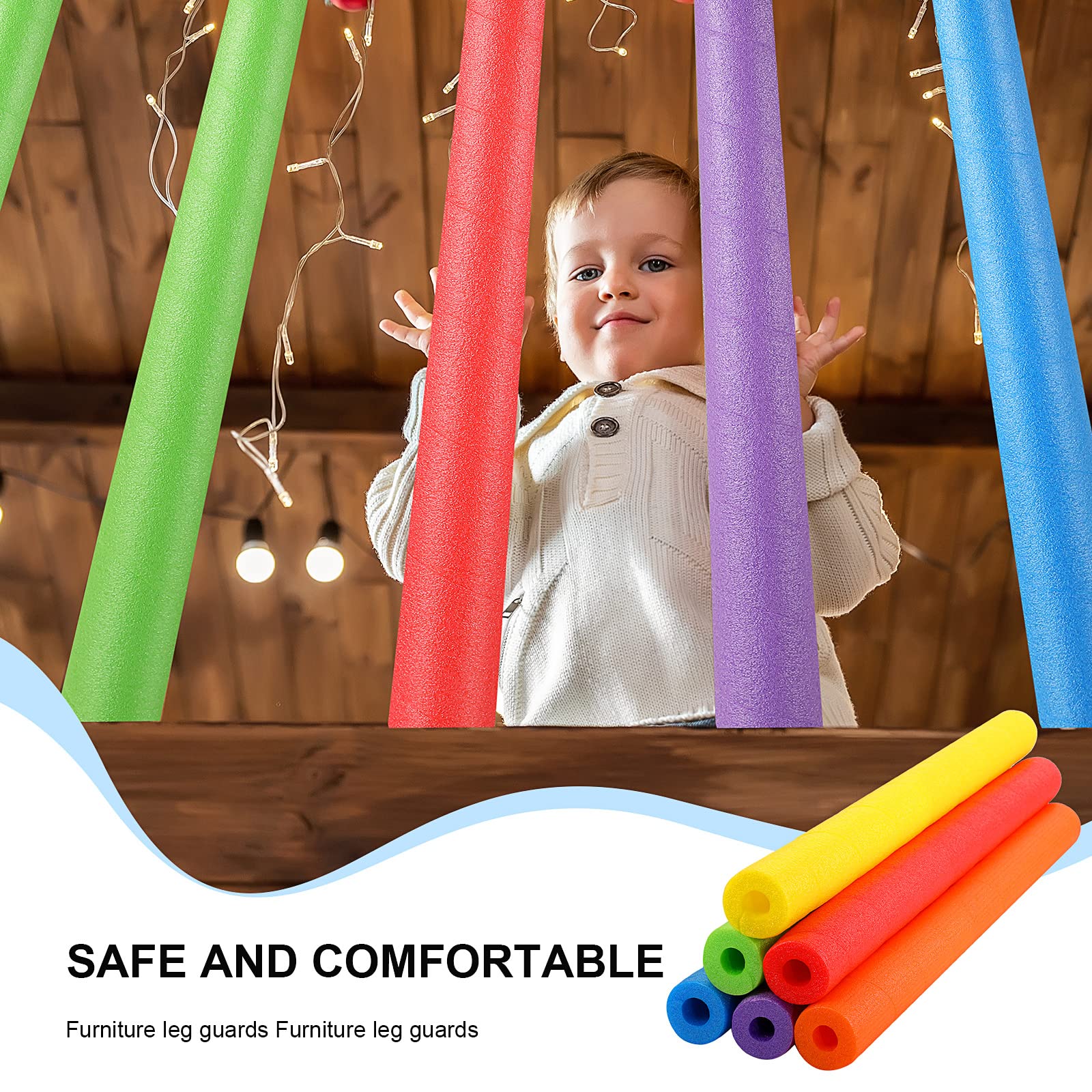 Frienda 6 Pcs Multicolor Pool Noodles - 27.5 Inch Hollow Swim Float Tubes for Swimming, Floating, Crafts, Insulation, Pool Bumpers & Kids Water Games