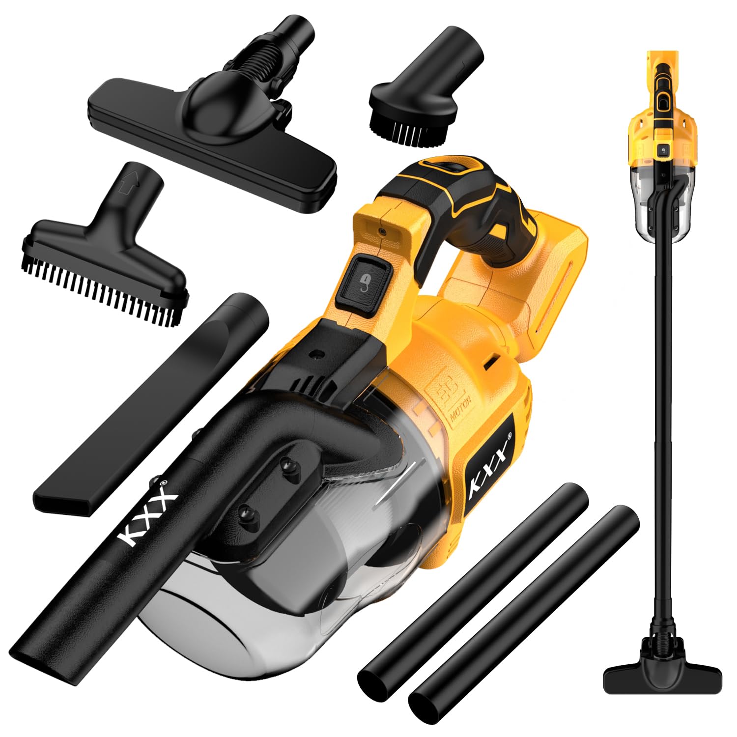 **20V Cordless Handheld Vacuum Cleaner for Dewalt Battery - 5-in-1 Portable Vacuum with 500W Motor & HEPA Filtration (46 CFM) - Ideal for Floors, Carpets, Cars, and Home Cleaning (Battery Not Included)**