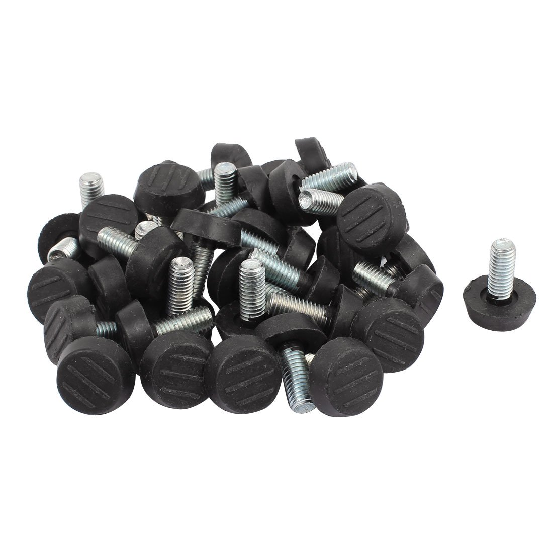 IIVVERR M8x20mm Adjustable Plastic Leveling Feet for Furniture - 40pcs Set - Perfect for Tables, Chairs, Cabinets & Home Office Setup