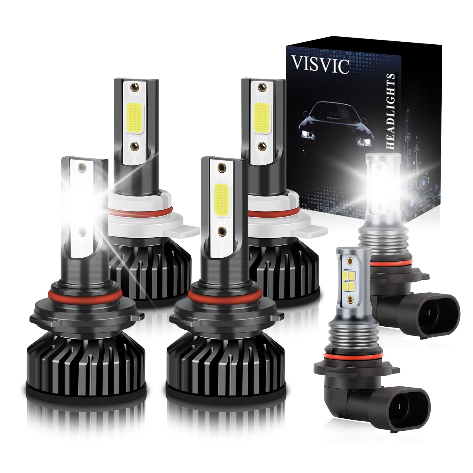 VISVIC LED Headlight Kit for Dodge RAM 1500-3500 (2013-2015) - 9005/9012/9145 Bulbs - 6000K Cool White - Off-Road Lighting Upgrade