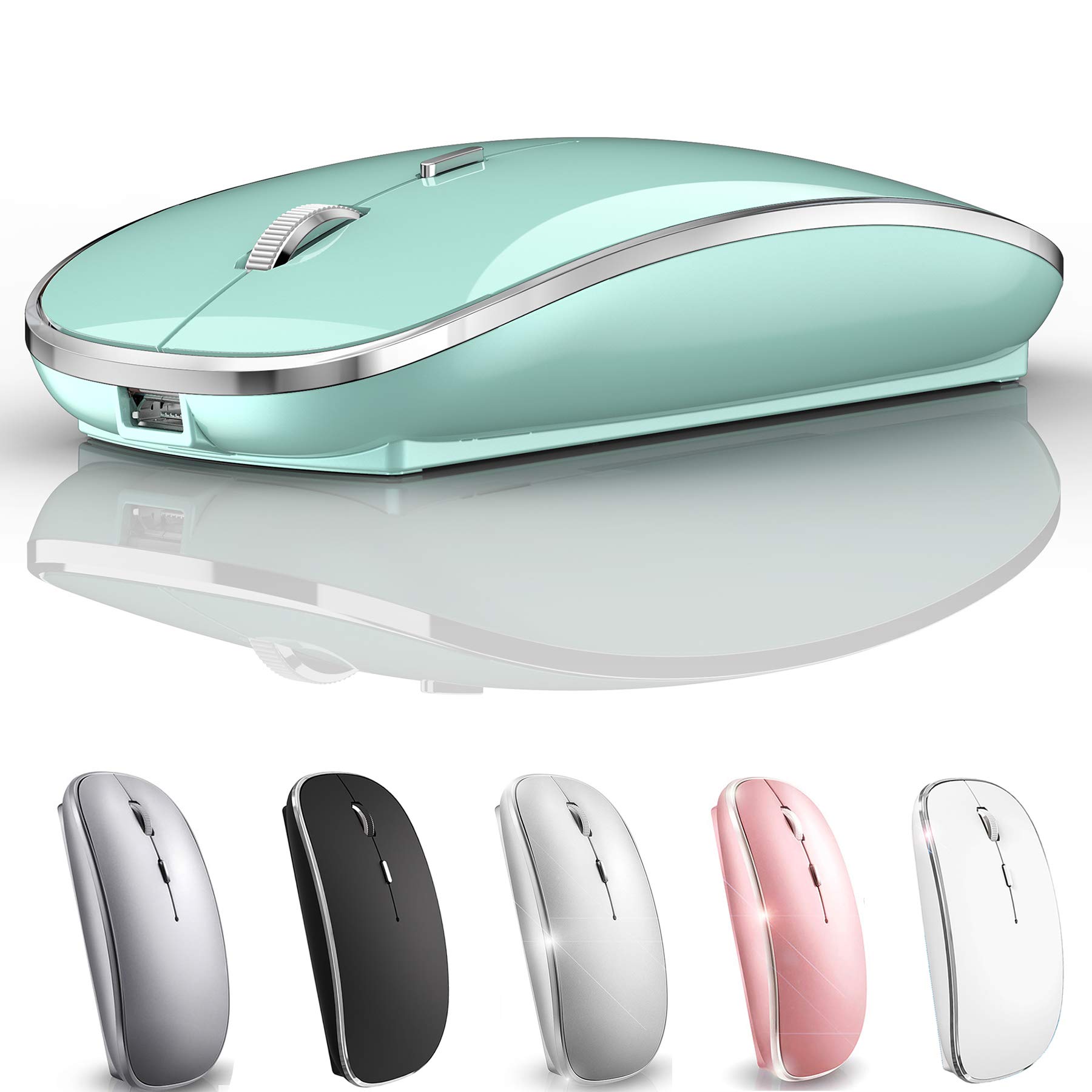 Rechargeable Wireless Bluetooth Mouse for iPad Pro, iPad Air, MacBook Pro, MacBook Air, Chromebook, Windows Laptops - Compatible with HP, Dell (Blue) | Perfect for Office, Travel & Home Use