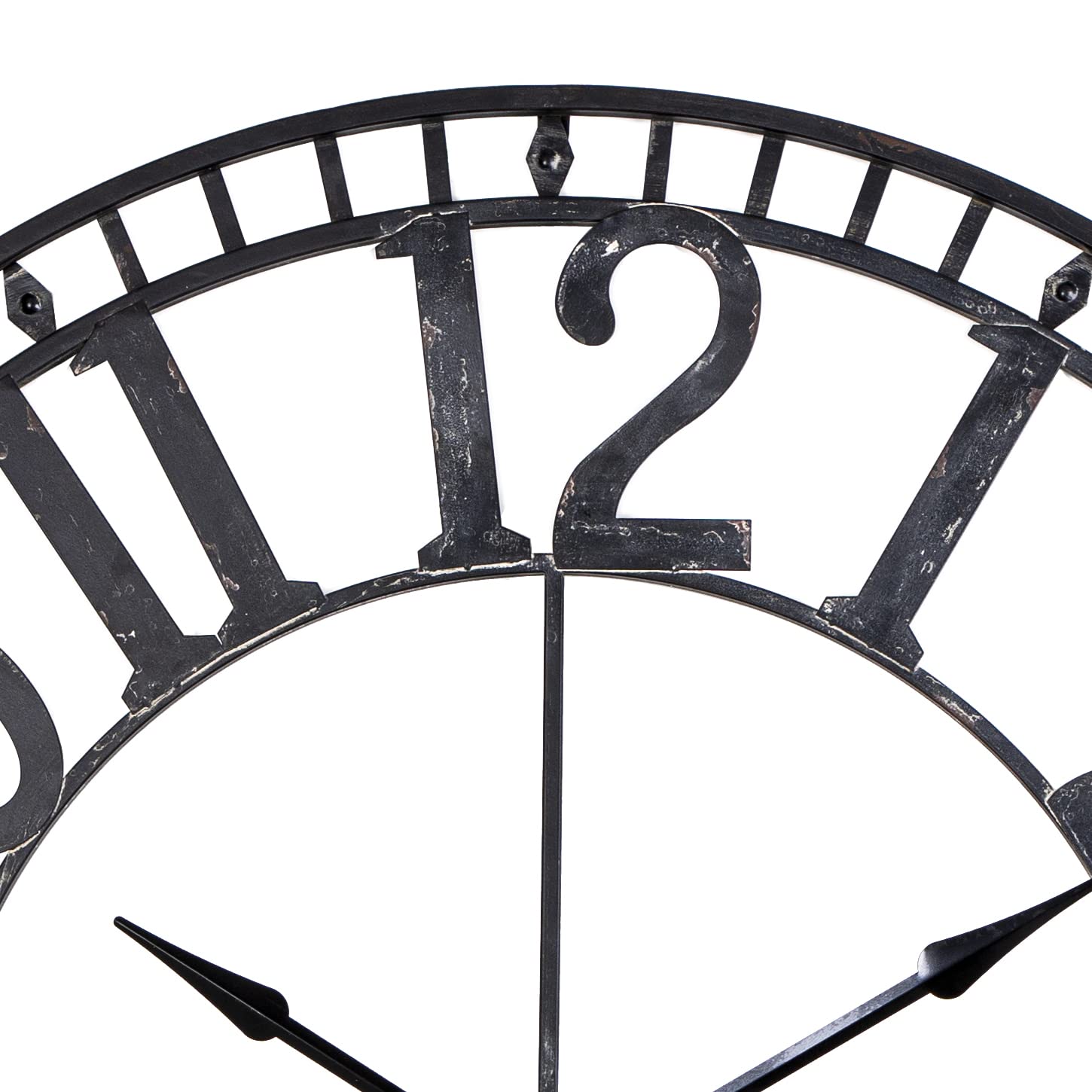 Industrial Wall Clock - Large Metal Clock for Living & Dining Room Decor (43.5