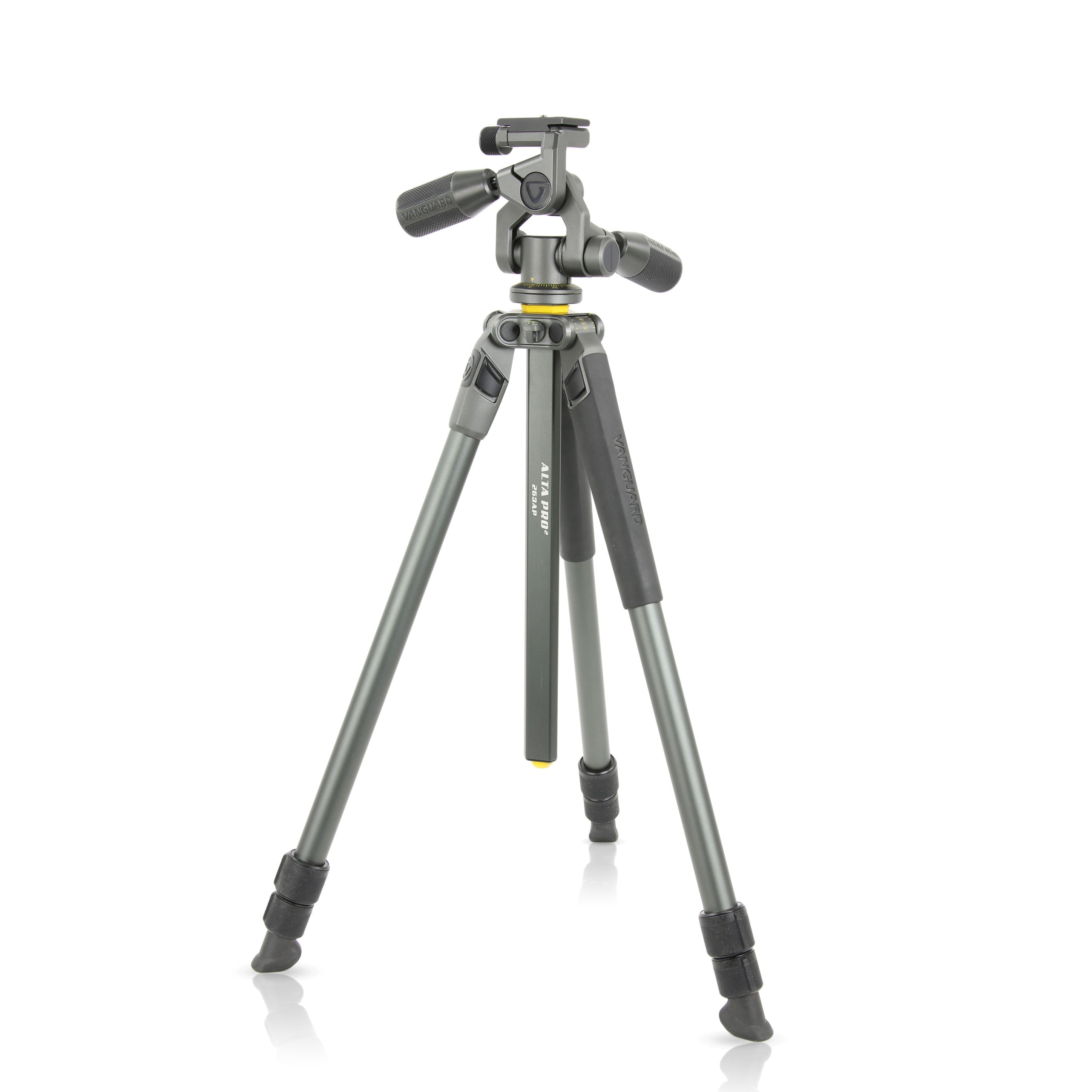 Alta Pro 2+ 263AP Aluminum Tripod with 3-Way Video Pan Head - Professional Camera Tripod for Overhead Shooting, Vlogging, Photography & Video Production