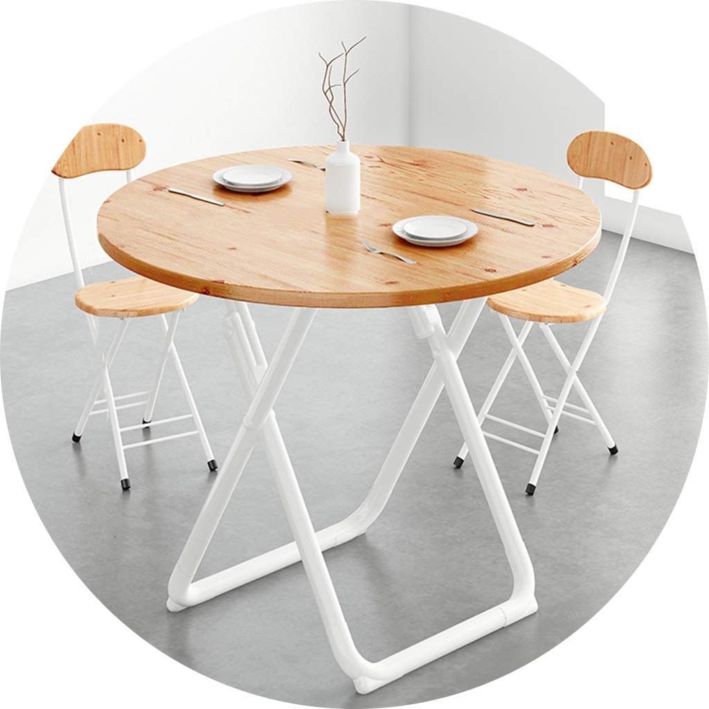 Foldable Round Dining Table - 80x80x72cm Brown Outdoor Picnic Table, Balcony Coffee Table & Patio Furniture for Home, Office, Garden & Camping Use