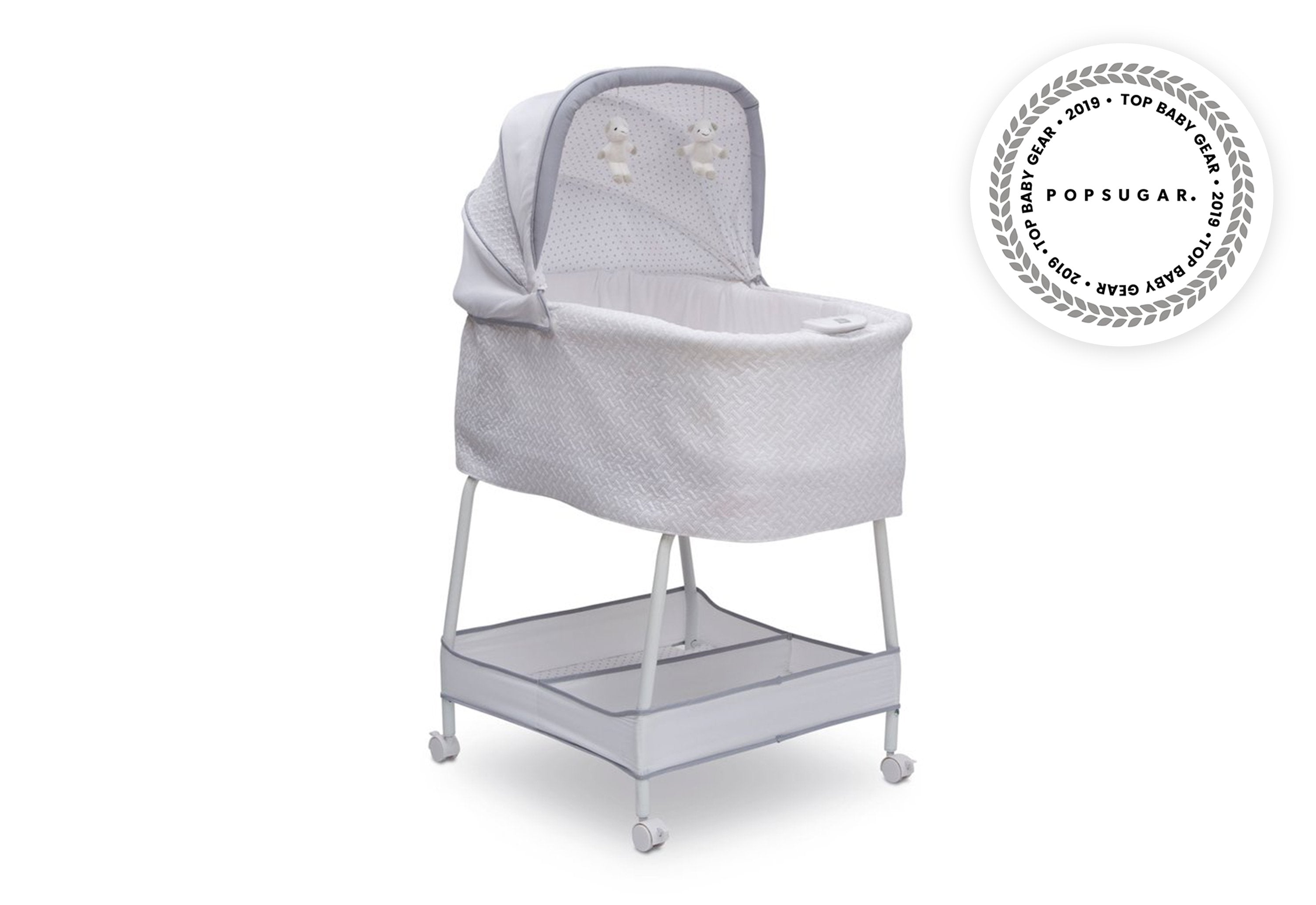 Premium Silent Auto Gliding Elite Bassinet with Basketweave Design - Perfect for Nursery, Bedroom & Travel Baby Sleep Solution