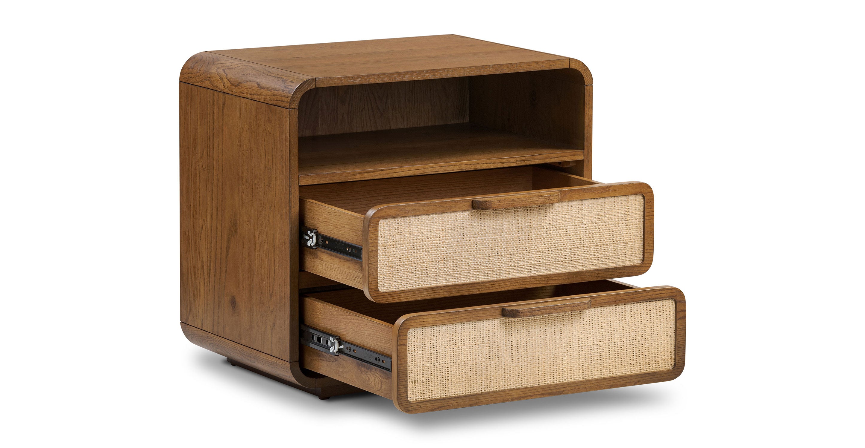 Modern Nightstand with USB Ports - Wooden Bedside Table with 2 Drawers & Charging Station - Perfect for Bedroom, Living Room, or Dorm Room Organization