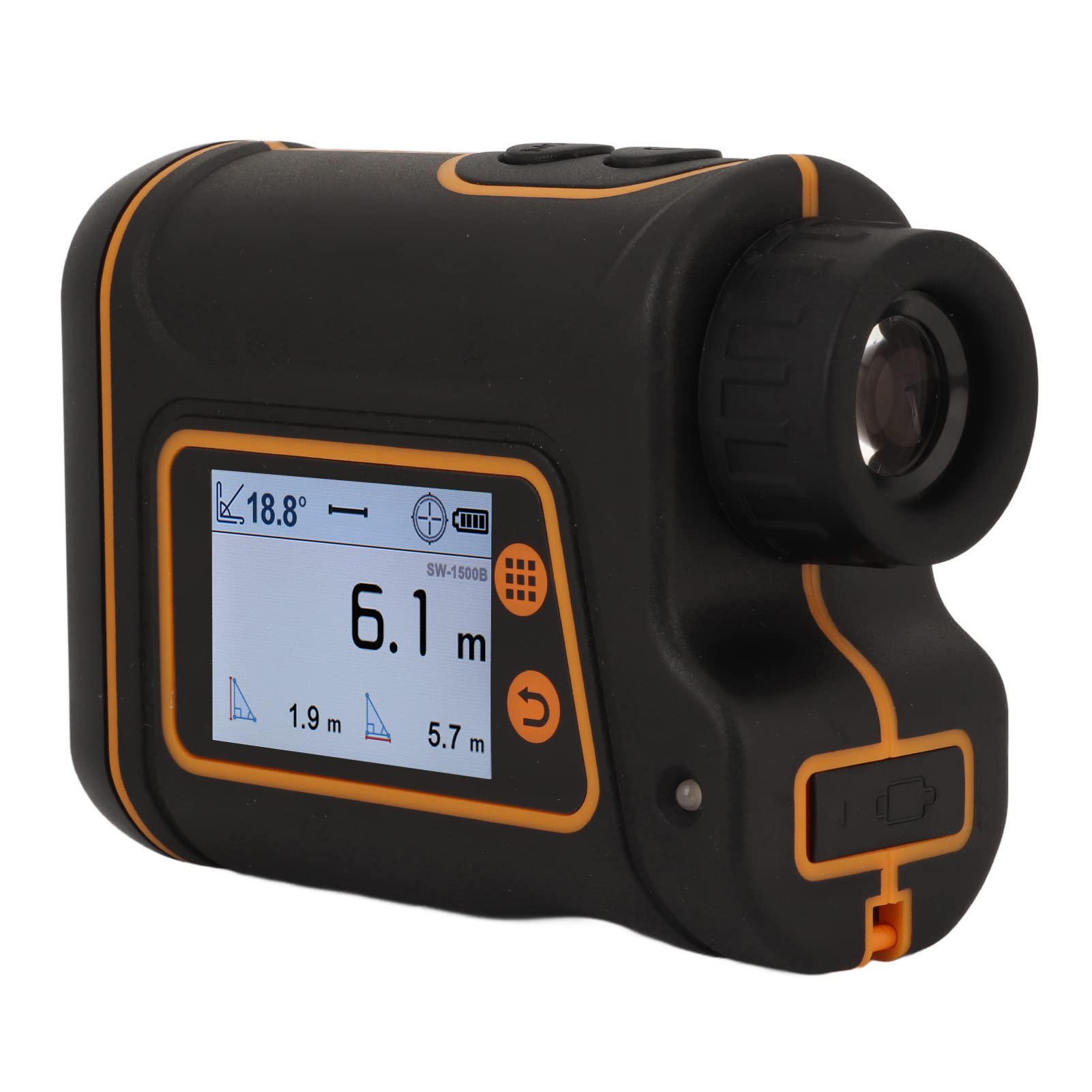 Laser Distance Meter with Auto Data Storage - 6X Magnification Digital Range Finder for Outdoor Measurements, Construction, Hunting, and Golfing