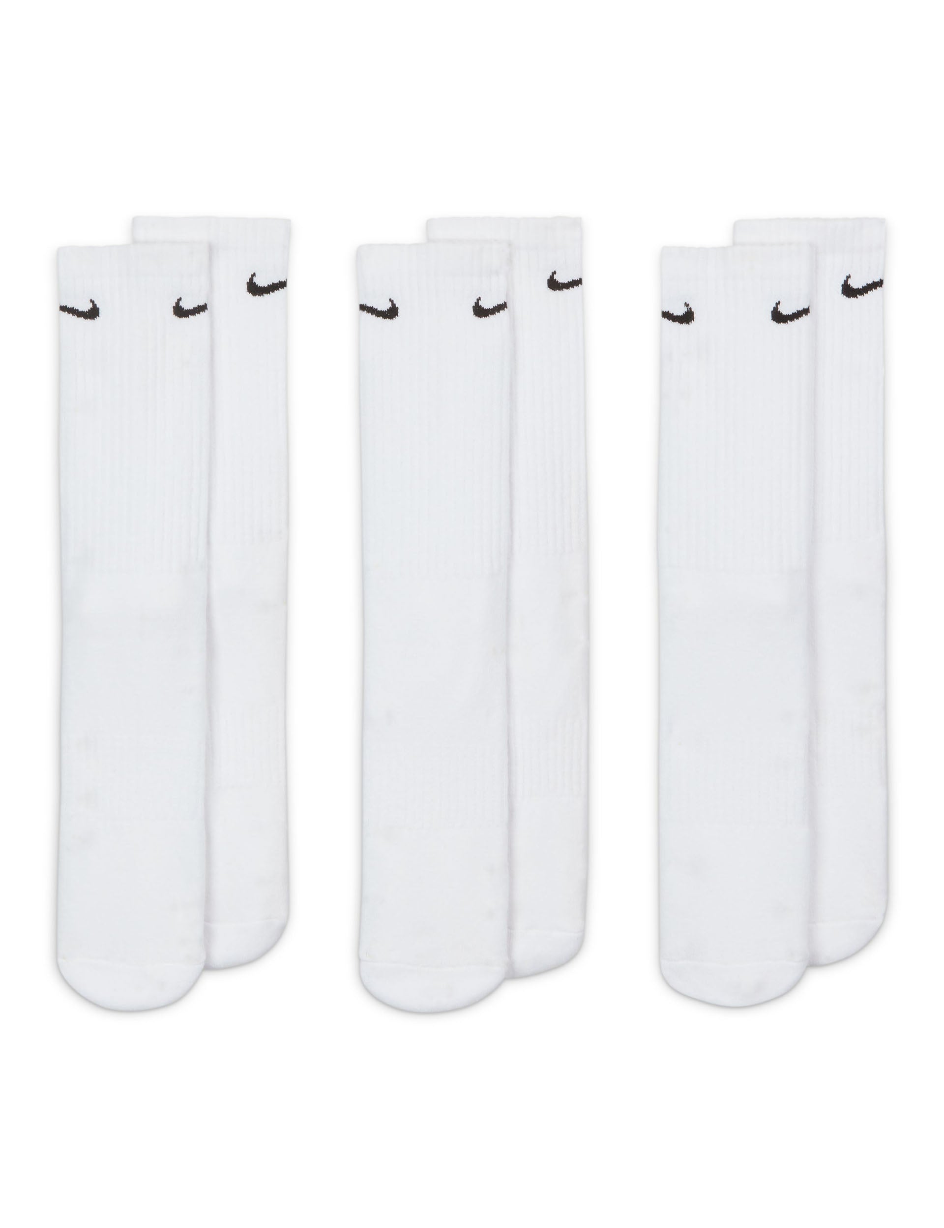 Breathable Cushioned Training Crew Socks (3 Pairs) - White & Black for Men & Women - Perfect for Running, Gym Workouts & Everyday Comfort