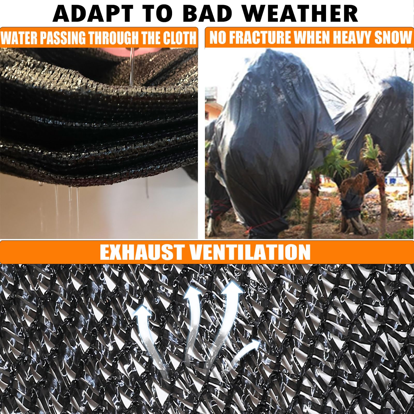 40%-50% Shade Cloth for Garden - 20ft x 48ft UV Resistant Sun Shade with Grommets - Outdoor Patio Cover, Plant Protection, Pergola Shade, Greenhouse Screen - Perfect for Backyard, Deck & Balcony Use