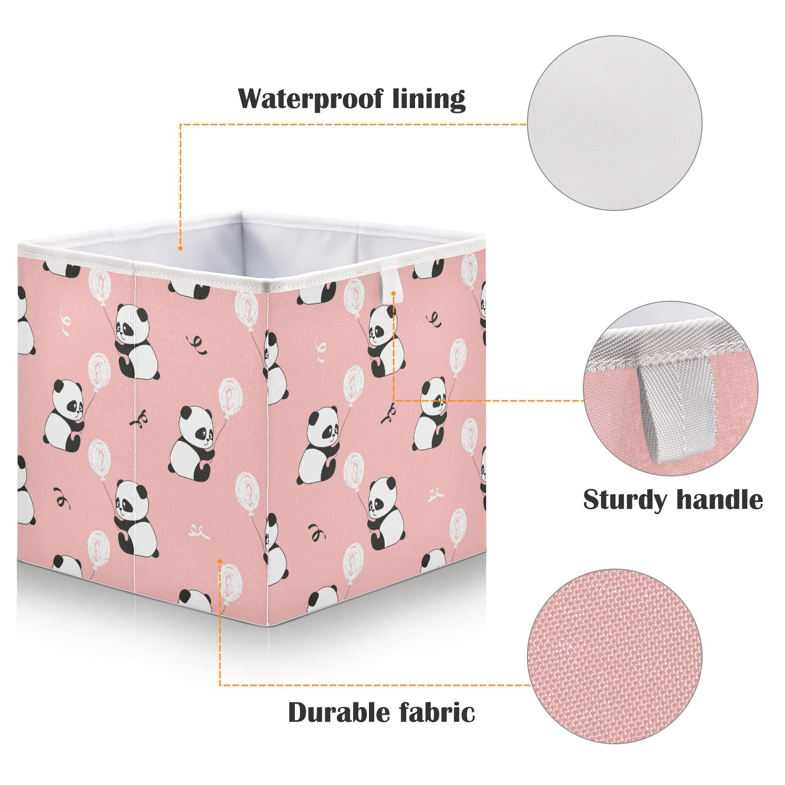 Cute Panda Storage Basket - Collapsible Rectangular Bin for Toys, Towels & Organizing | Perfect for Living Room, Office & Nursery Storage