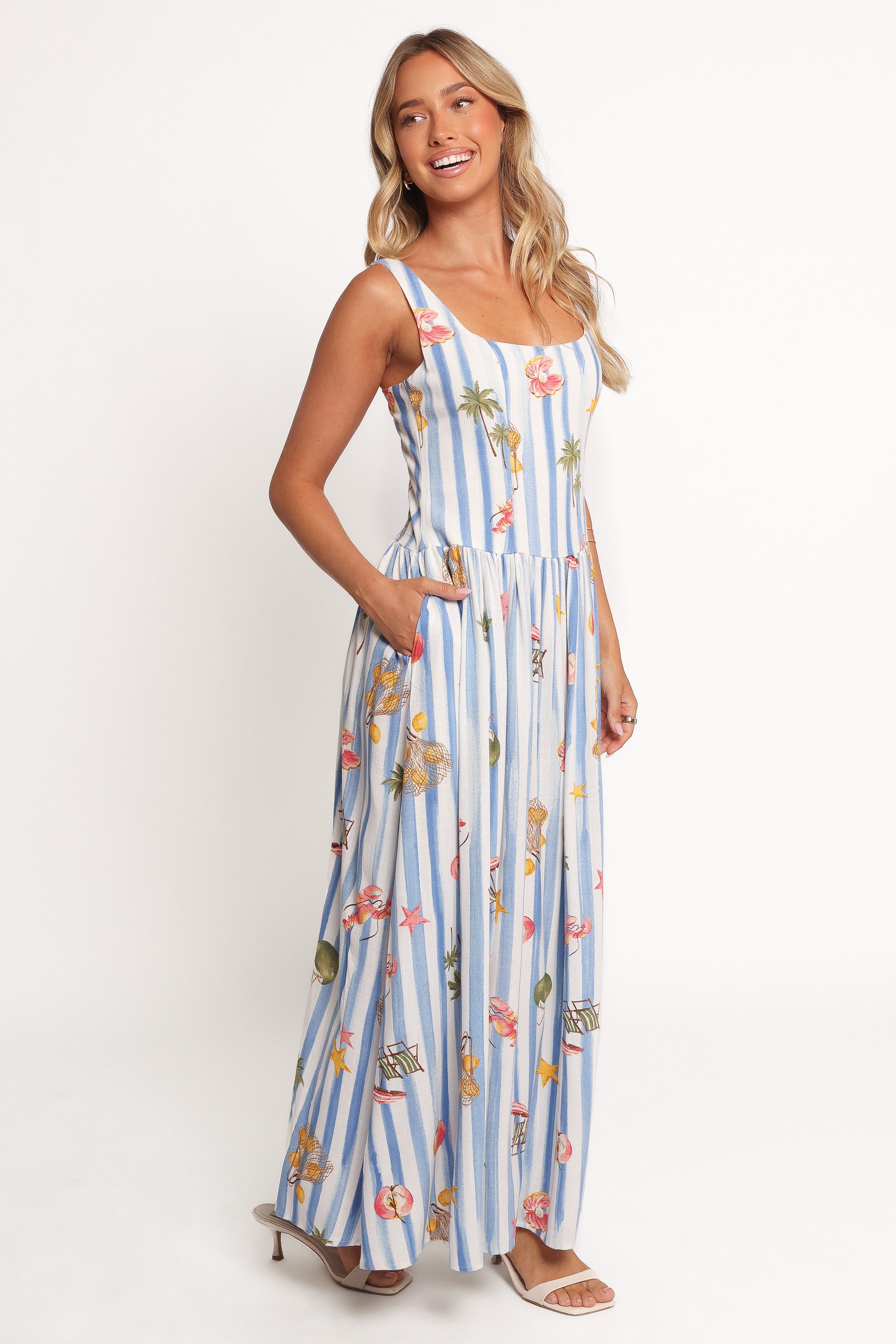 Harper Maxi Dress with Esme Print - Flowy Summer Dress for Women, Beach Cover Up, Boho Chic Outfit for Vacation & Casual Wear