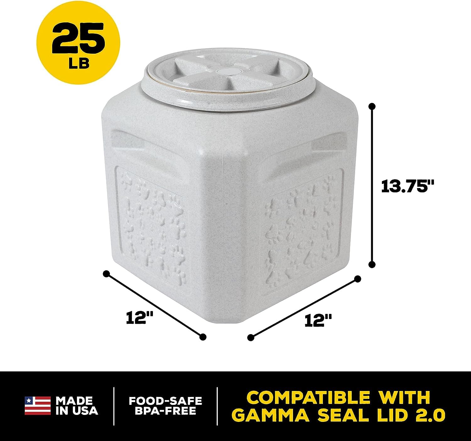 Gamma2 Vittles Vault Airtight Dog Food Storage Container Bundle - Holds Up to 85lbs Dry Pet Food - Perfect for Large Breed Dogs & Bulk Food Storage in Homes, Kennels, or Pet Stores
