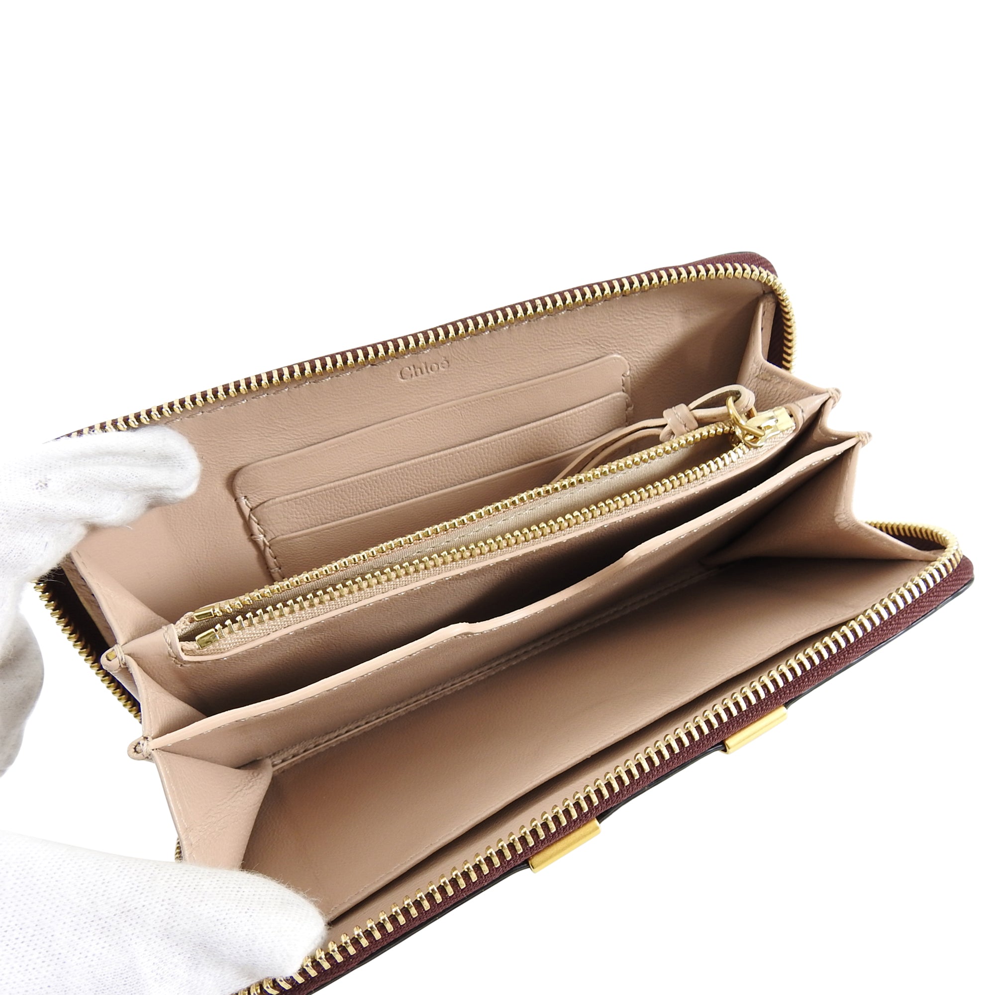 Chloe Marcie Dark Velvet Continental Zipper Wallet for Women | Luxury Leather Card Holder & Cash Organizer | Perfect for Everyday Use, Travel, and Gifts