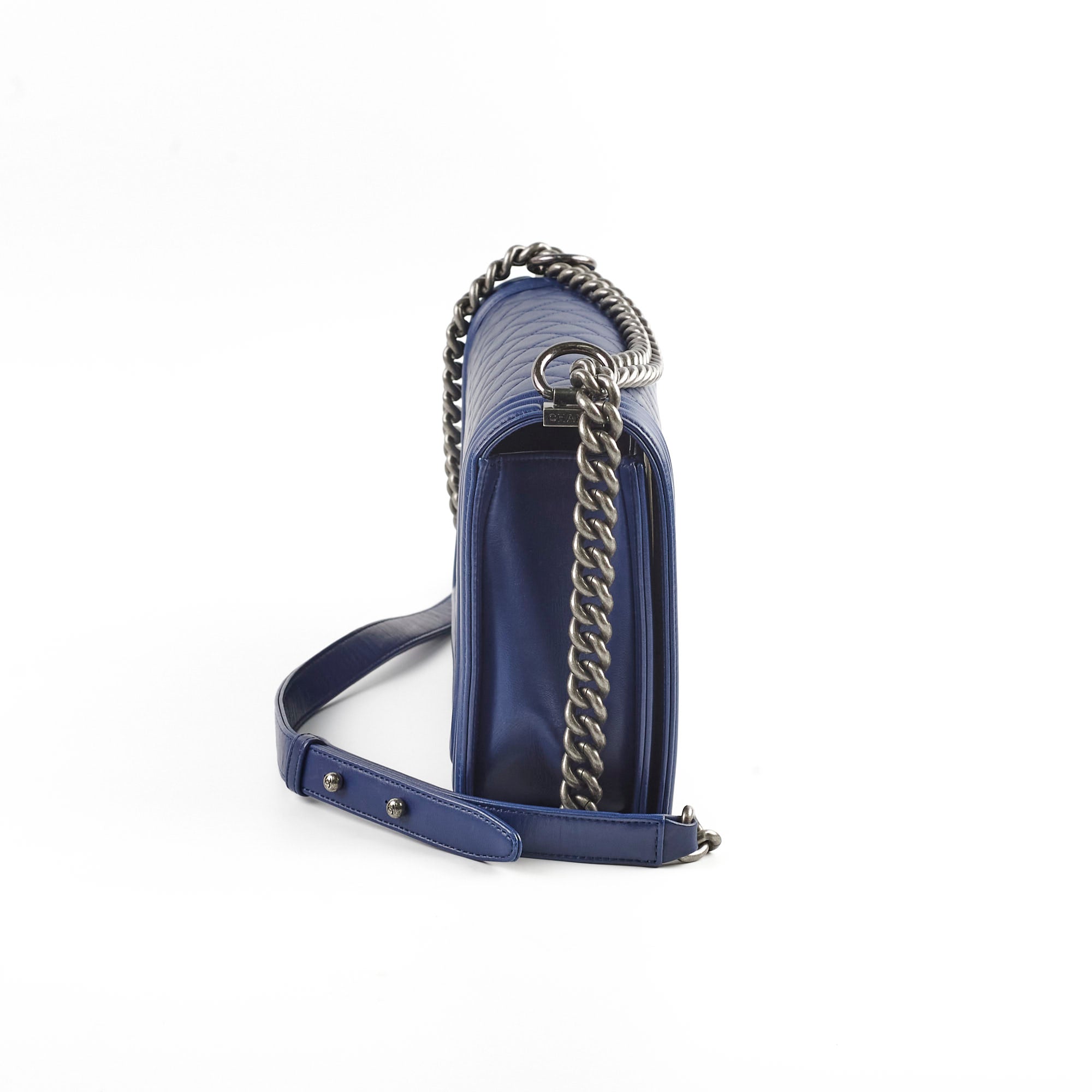 Chanel New Medium Boy Bag in Dark Blue - 2021 Collection | Luxury Crossbody Handbag for Women, Perfect for Parties & Evening Events
