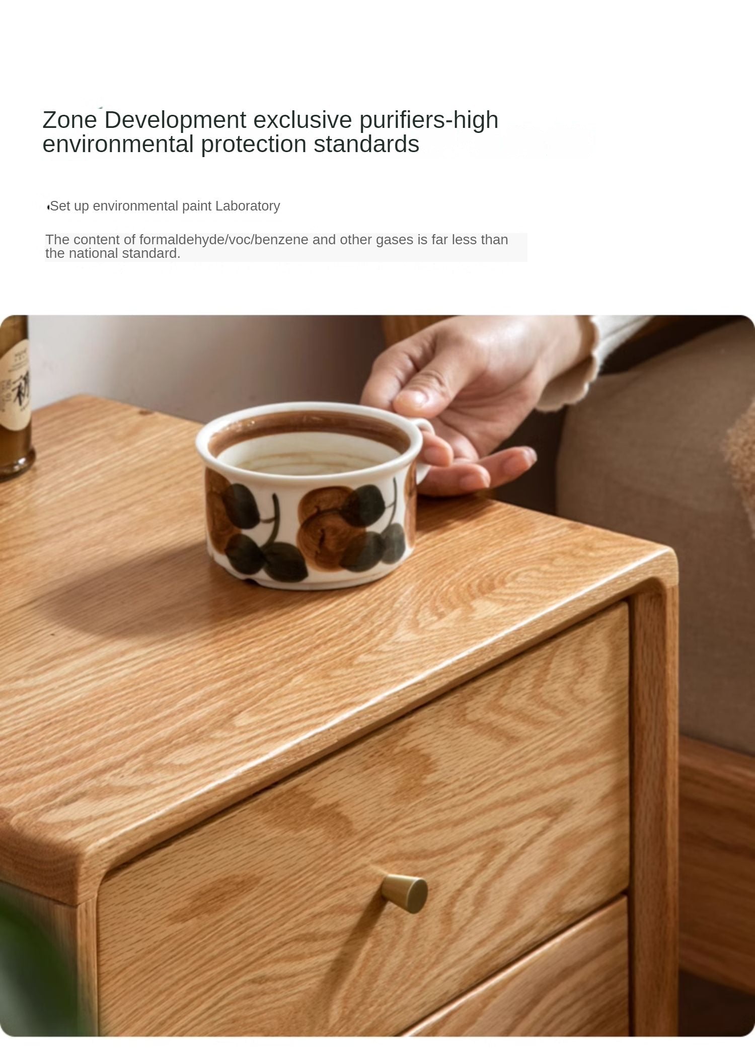 Solid Wood Nightstand - Beech or Oak Bedside Table for Bedroom, Modern & Rustic Home Decor, Durable and Stylish Storage Solution