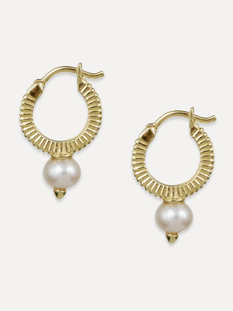 Pluto Hoops - Elegant White Pearl Earrings for Women | Hypoallergenic & Lightweight | Perfect for Everyday Wear, Date Night & Special Occasions