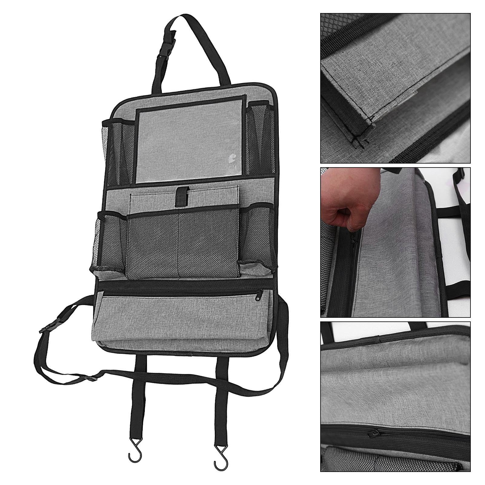 Car Backseat Organizer with Storage Pockets & Tablet Holder - Kids Travel Organizer for Toys, Snacks & Essentials - Perfect for Road Trips & Family Car Rides