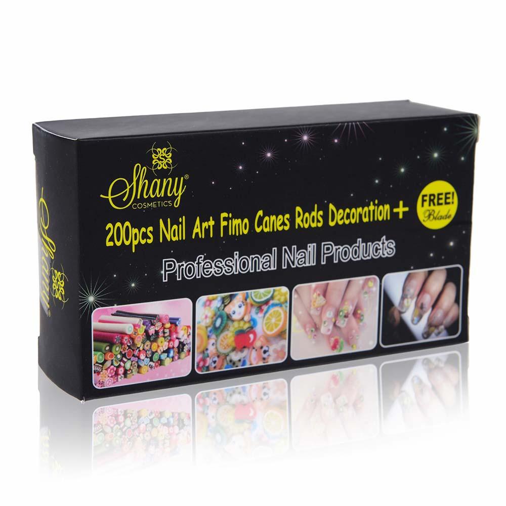 200pcs Nail Art Fimo Canes with Free Cutter - DIY Polymer Clay Slices for Manicure, Nail Decoration & Craft Projects - Perfect for Nail Salons, Home Use & Gift Giving