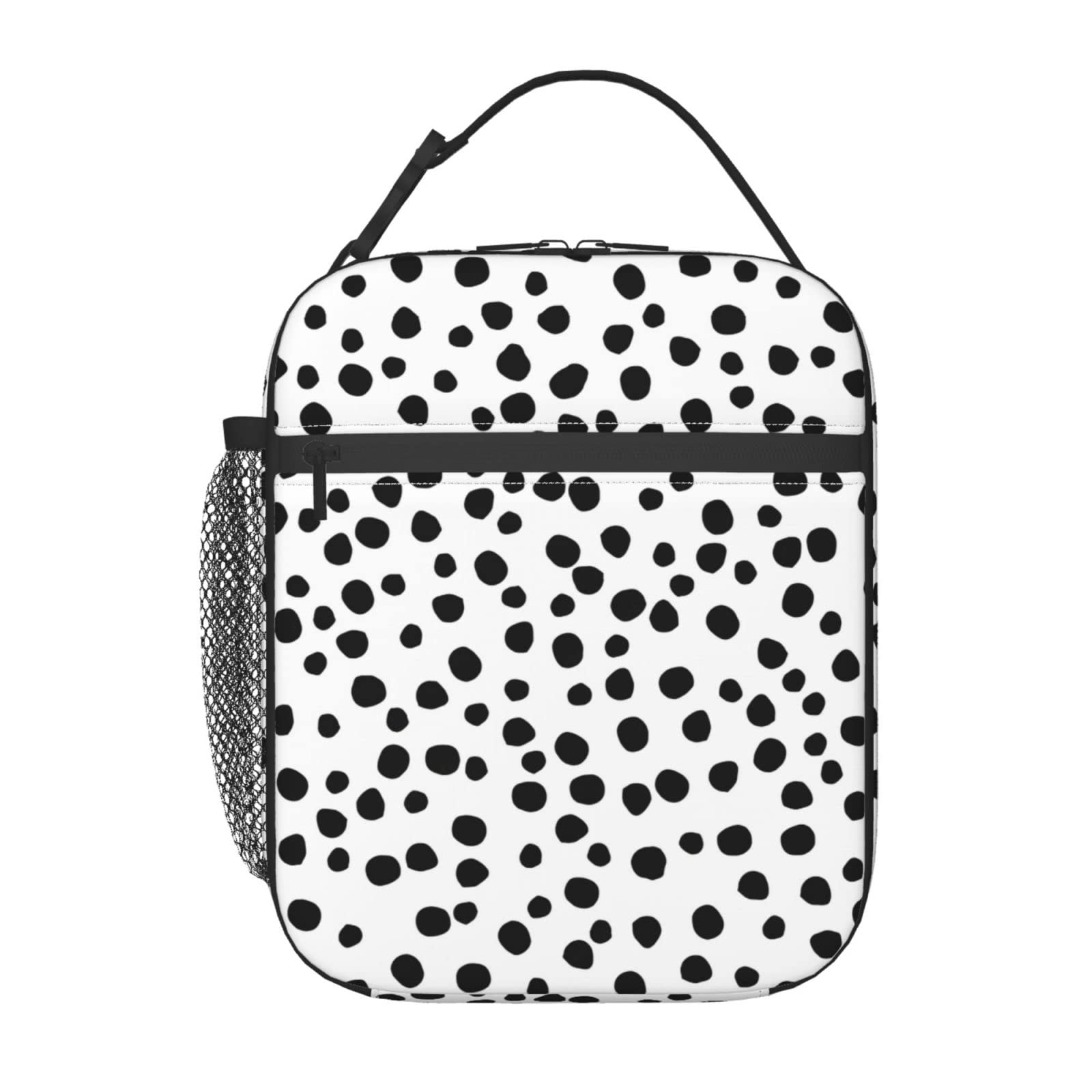 Polka Dot Insulated Lunch Box for Women, Men, Kids - Reusable & Washable Thermal Lunch Bag for School, Office, Picnic, Travel & Outdoor Activities