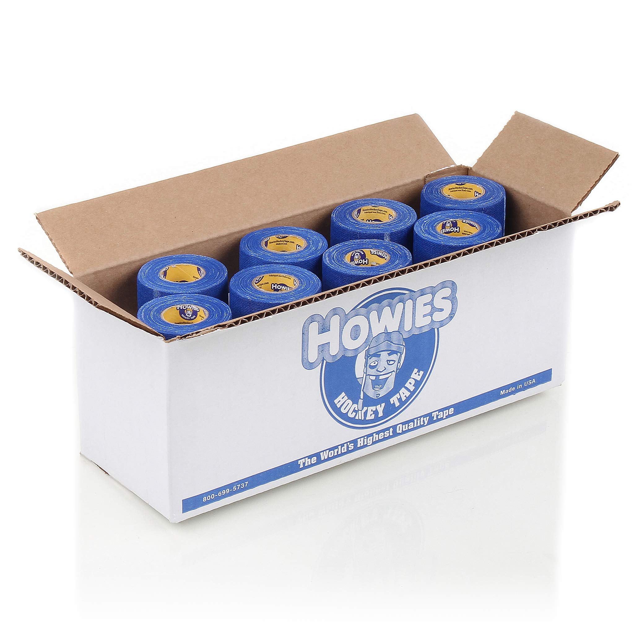 Howies Hockey Tape - 12 Pack Blue Stretchy Grip Hockey Stick Tape for Enhanced Control & Durability | Perfect for Ice Hockey, Street Hockey & Stick Handling Practice