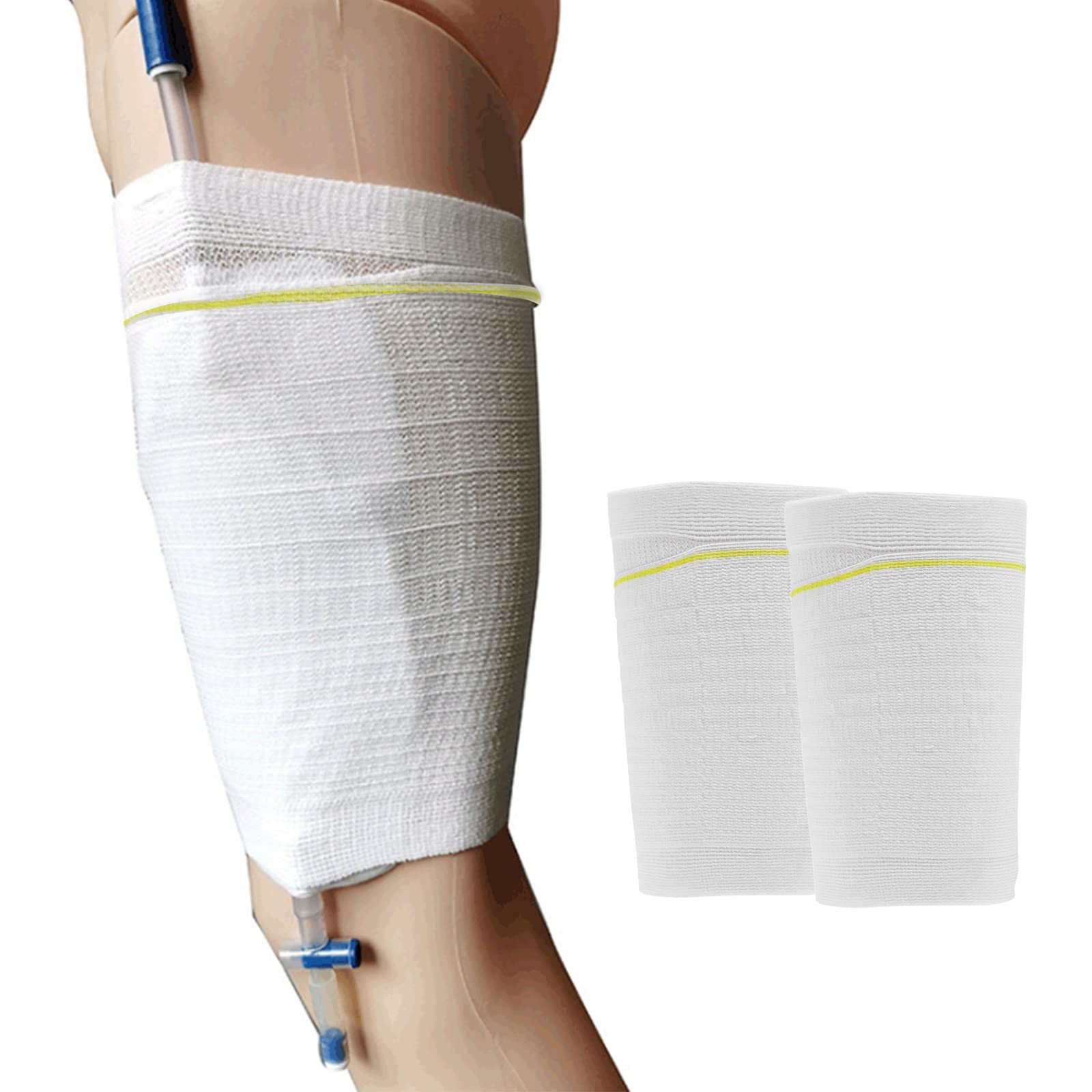 2 Pack Small Urine Leg Bag Holder - Breathable Fabric Catheter Sleeve Cover for Secure Drainage Bag Stabilization | Ideal for Post-Surgery, Travel & Daily Use with Catheters