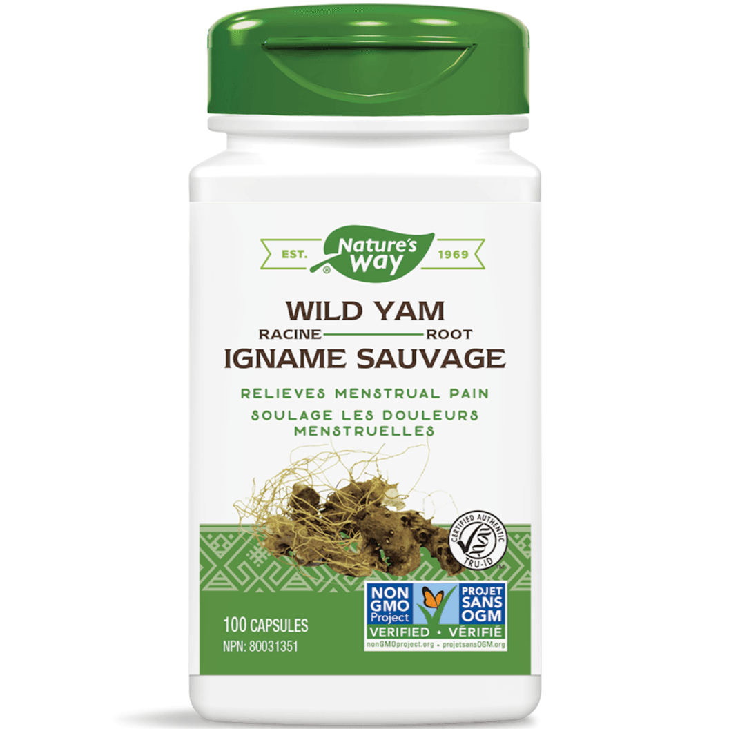 Nature's Way Wild Yam Root 425mg - 100 Capsules for Women's Hormonal Balance & Menopause Support - Herbal Supplement for Natural Wellness