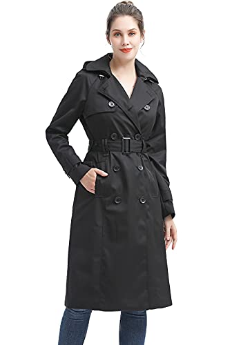 BGSD Women's 3/4 Length Waterproof Hooded Trench Coat - Lightweight Raincoat for All Seasons (Regular & Plus Size) | Perfect for Commuting, Travel & Outdoor Activities