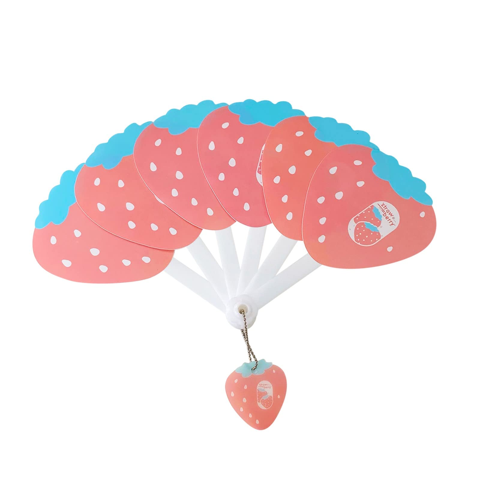 ihtha Handheld 6-Fold Folding Fan - Cute Portable PP Cartoon Hand Fan for Cooling - Elephant Design Table Decor in Silver (One Size) - Perfect for Summer Outdoors, Parties, and Home Decoration