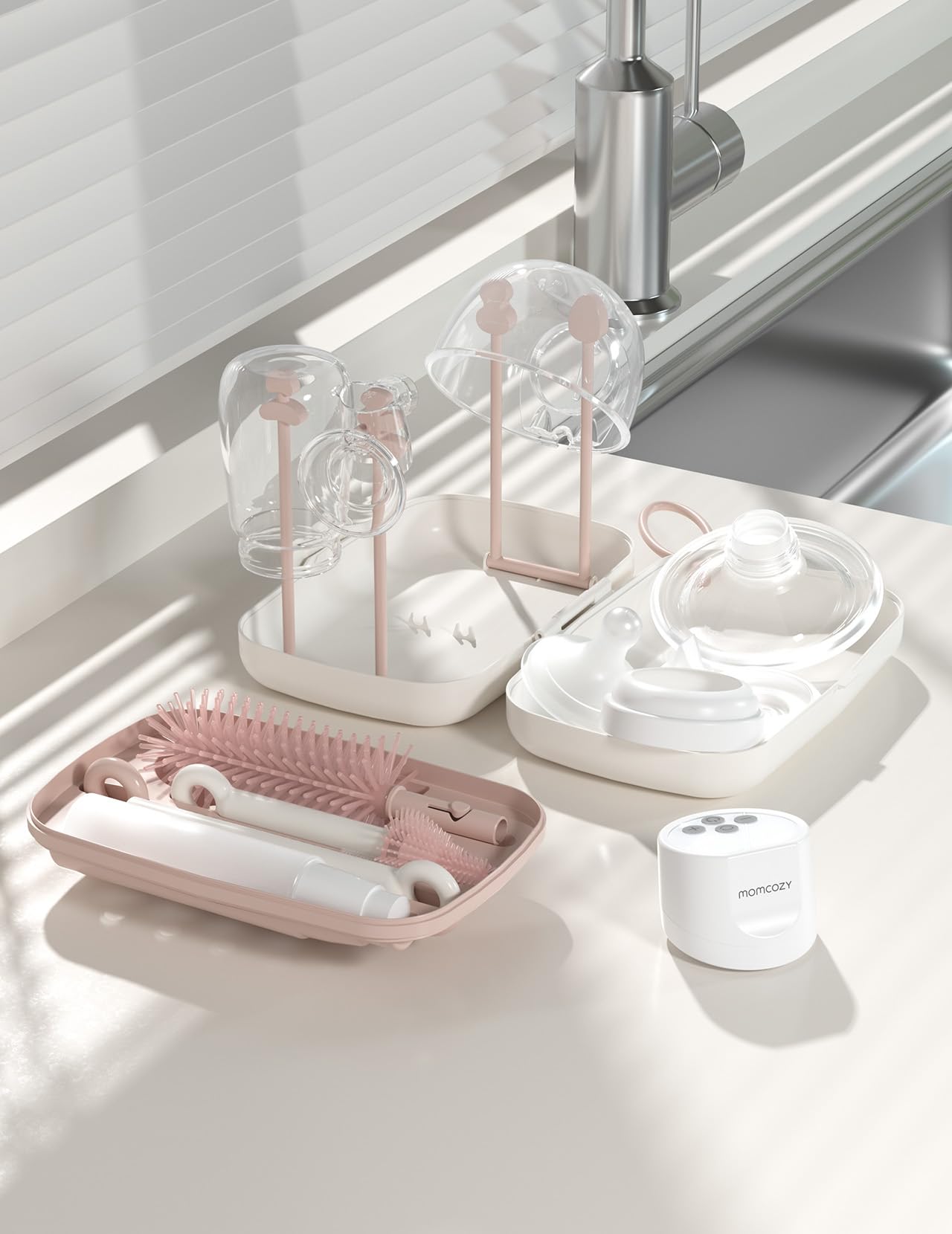 Momcozy Portable Breast Milk Warmer for Travel - USB-Powered Bottle Warmer & Cleaning Brush Set - Perfect for Nursing Moms On-the-Go, at Work or Outdoor Adventures