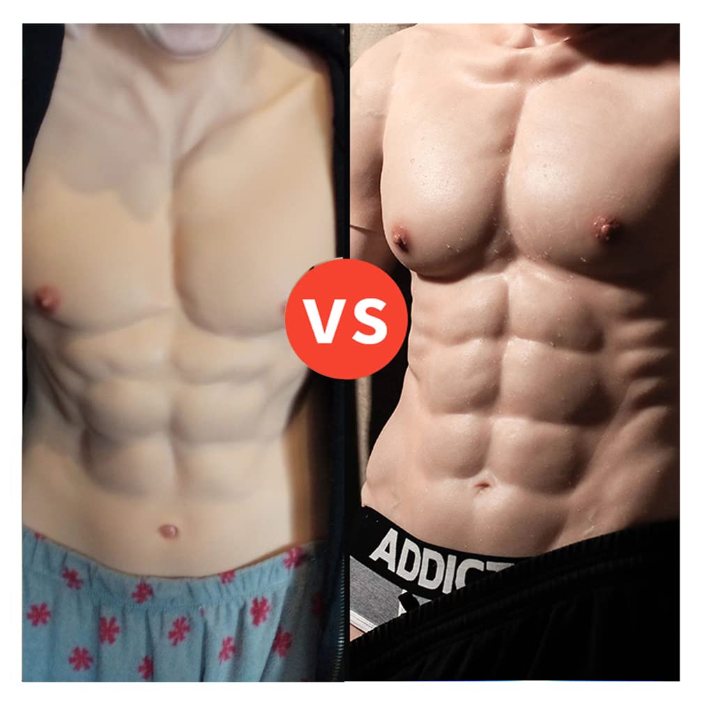 Realistic Silicone Muscle Suit for Men - Fake Abs & Soft Skin Texture - Male Bodybuilding, Drag Shows, Cosplay Costume - Perfect for Halloween, Theater Performances & Costume Parties