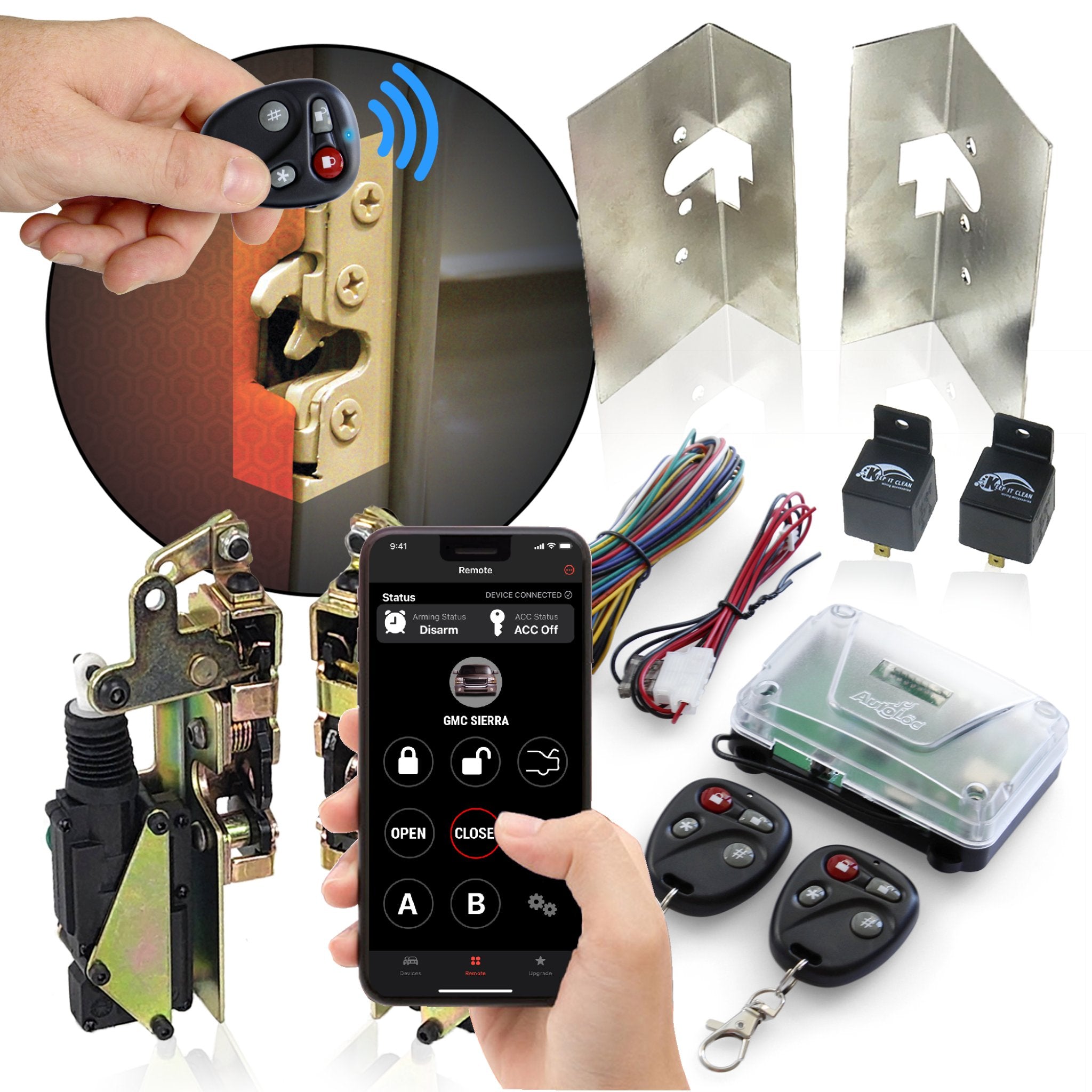 1903 Rambler Model F Shaved Door Kit with Small Power Bear Claw Locking Latch Bolt - Easy Installation for Classic Car Restoration & Hot Rod Customization