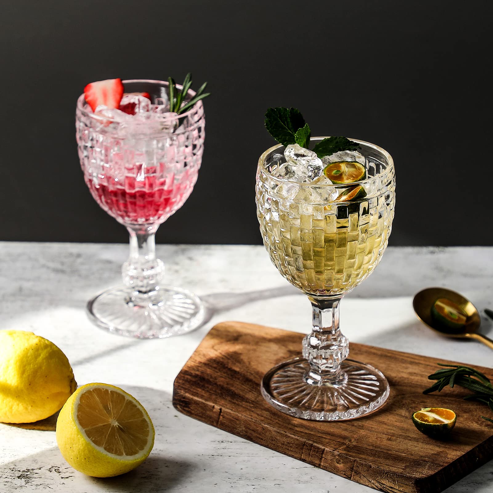 Premium 6-Piece Knitted Iced Tea Glass Set - Durable Beverage Cups for Soda, Juice, Milk, Coke, Beer, Spirits & Water - Elegant Goblet Design for Everyday Use, Parties & Home Entertaining