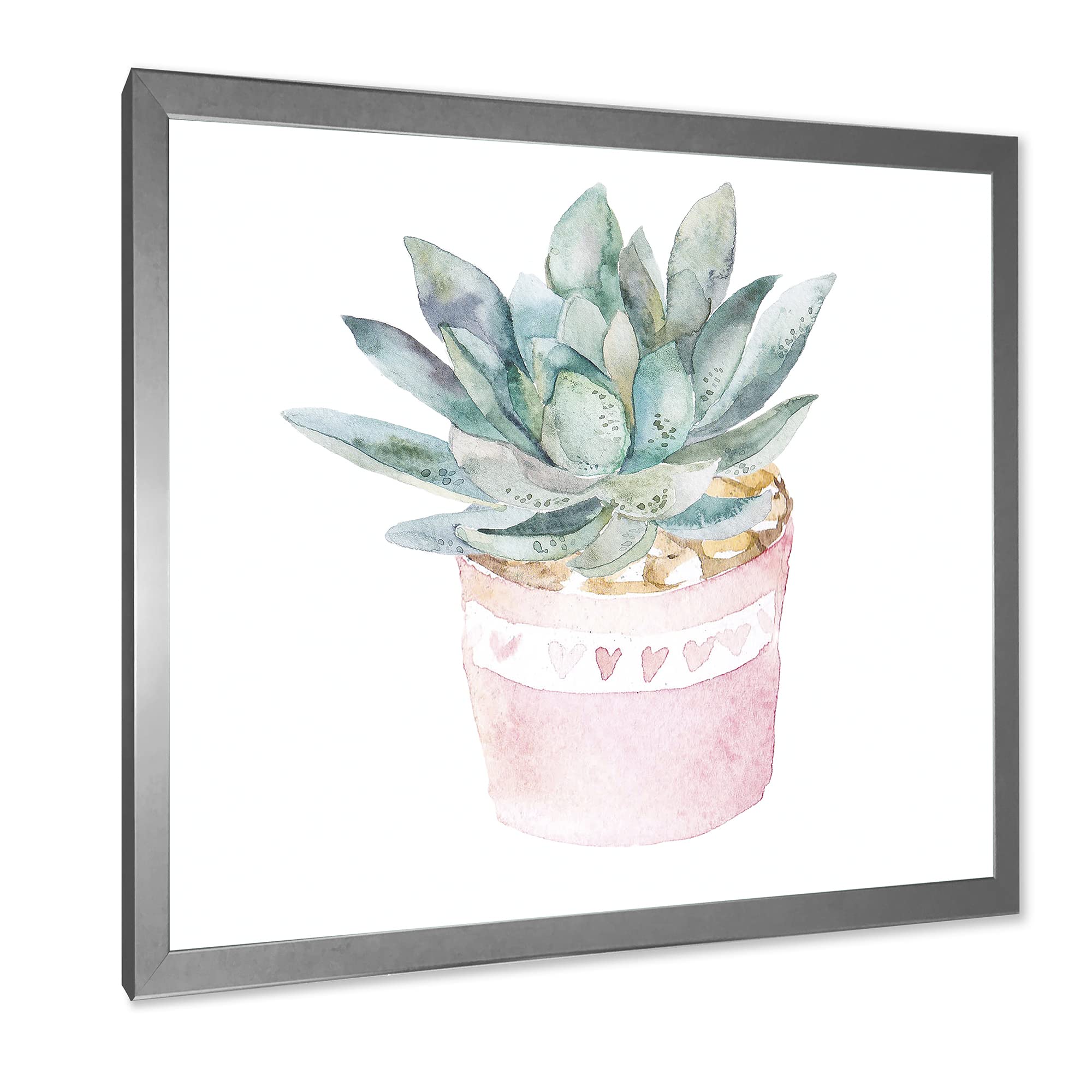 DesignQ Cactus and Succulent House Plants II Farmhouse Framed Wall Art - Botanical Decor for Living Room, Bedroom & Office - Perfect Gift for Plant Lovers