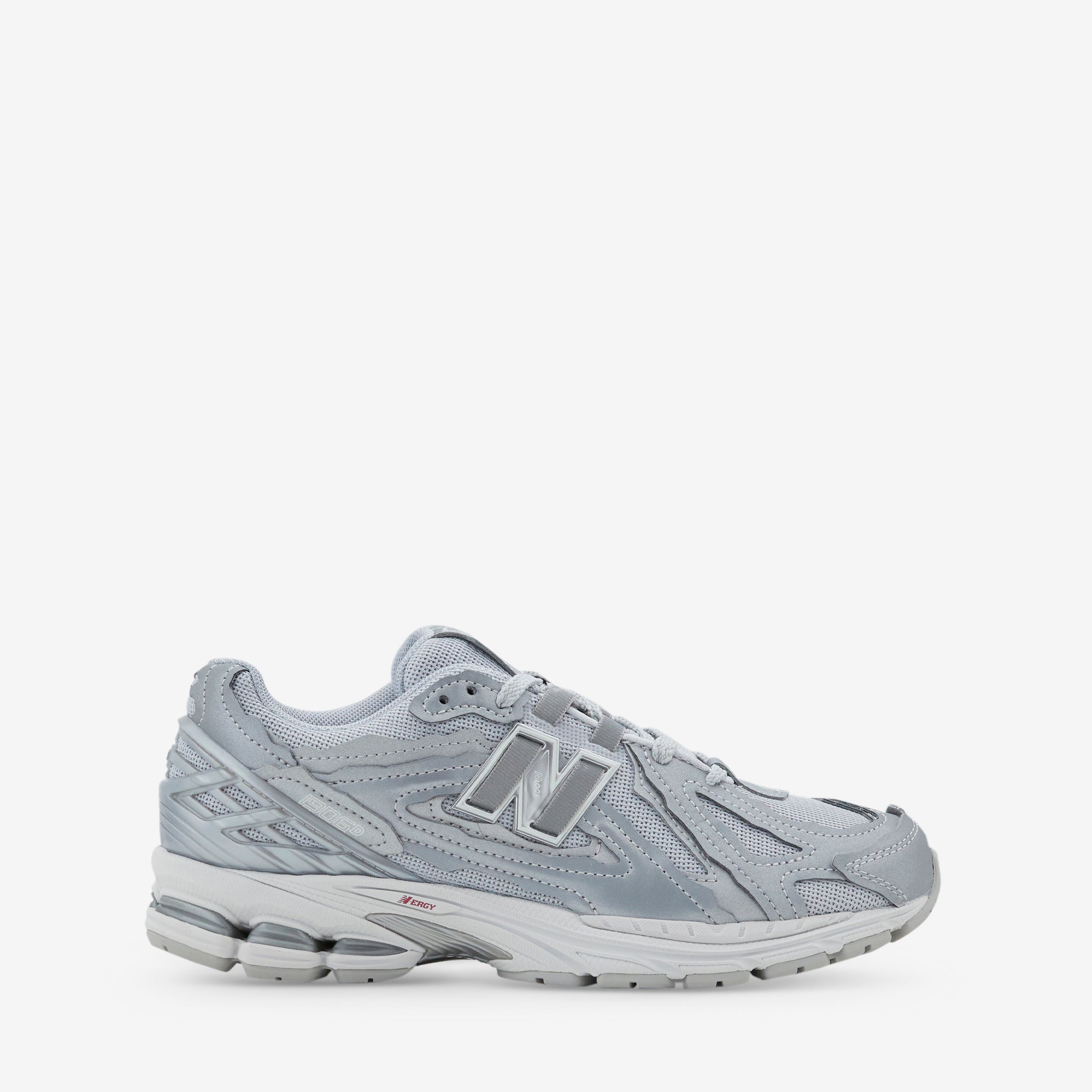 1906D Silver Metallic Running Shoes | White & Crimson Athletic Sneakers for Men & Women | Perfect for Jogging, Gym Workouts and Casual Wear