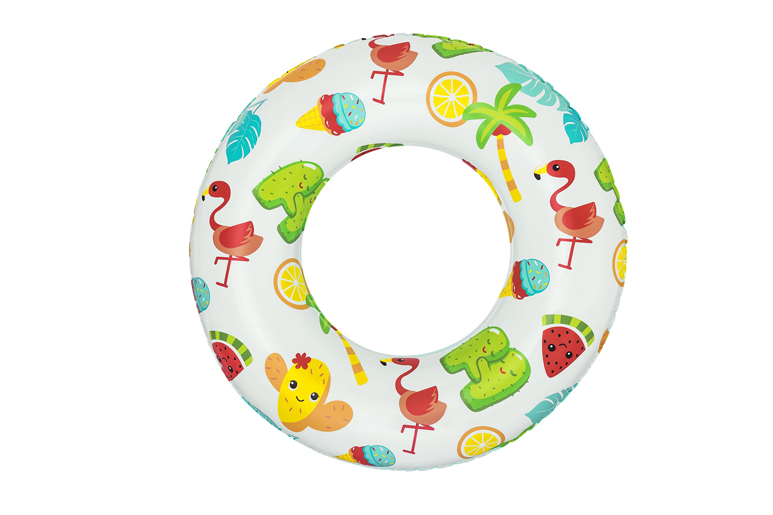Bestway Inflatable Swimming Ring - Fruit World Design, 61 cm Diameter, Fun Pool Float for Kids & Adults, Perfect for Beach, Pool Parties & Summer Water Activities