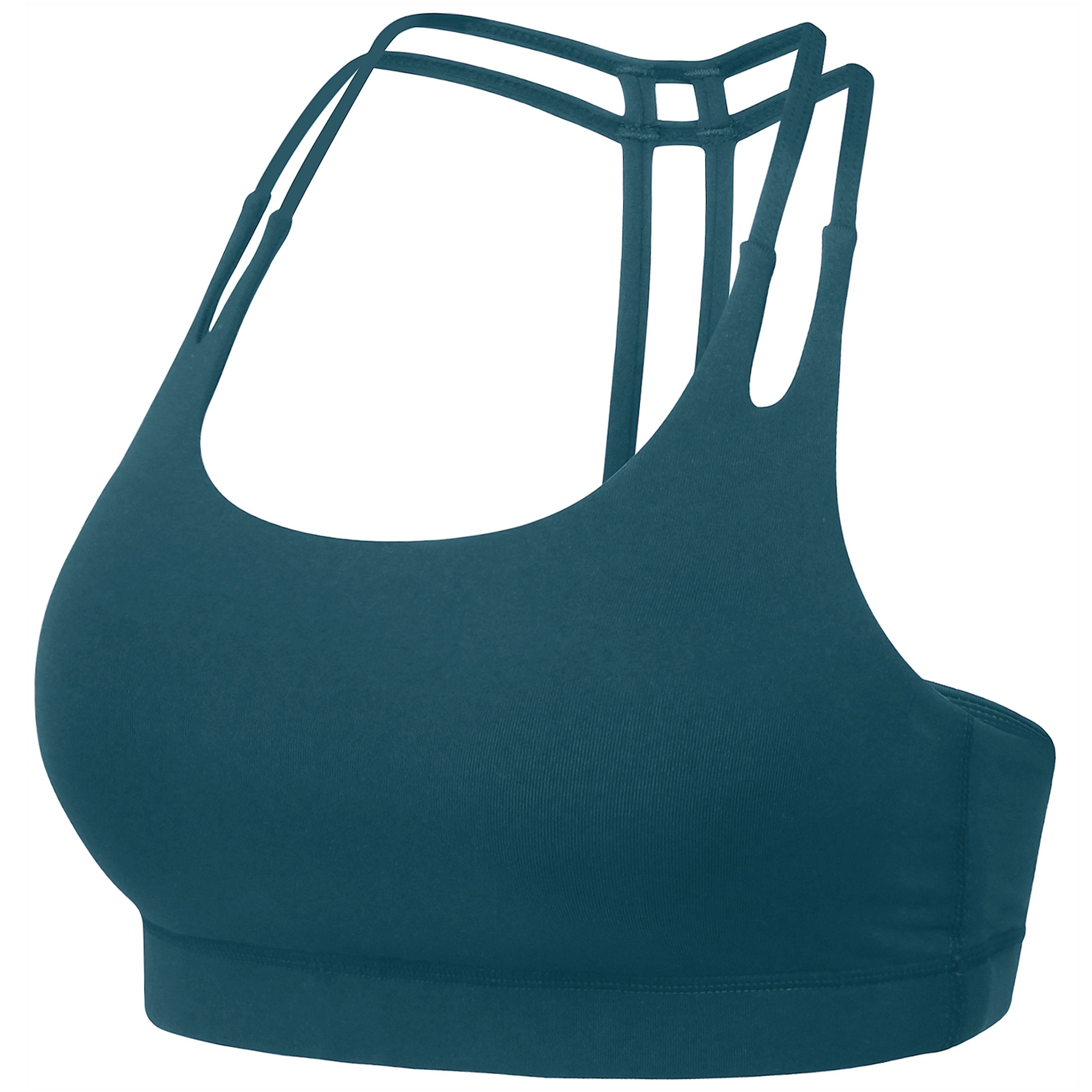 Light Support Double T Back Wirefree Pad Sports Bra - Comfortable Workout & Yoga Bra for Women - Perfect for Running, Gym & Active Lifestyle