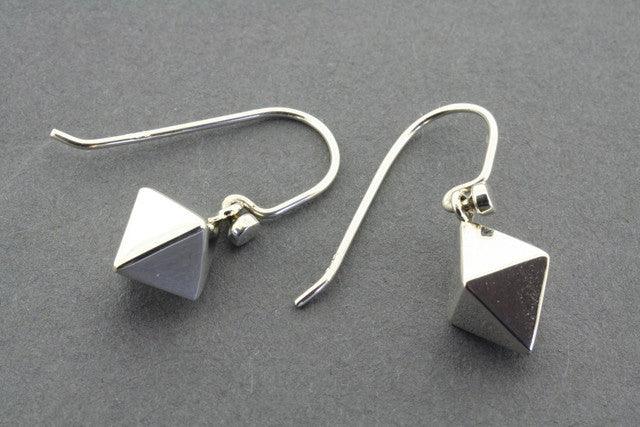 Sterling Silver Double Pyramid Earrings for Women - Elegant Dangle Drop Earrings for Party, Wedding & Everyday Wear