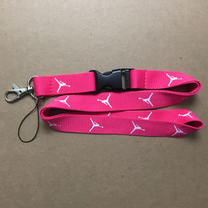 Original Jordan Lanyard (Pink with White Logo) - Stylish ID Badge Holder for Work, School, Events & Conventions
