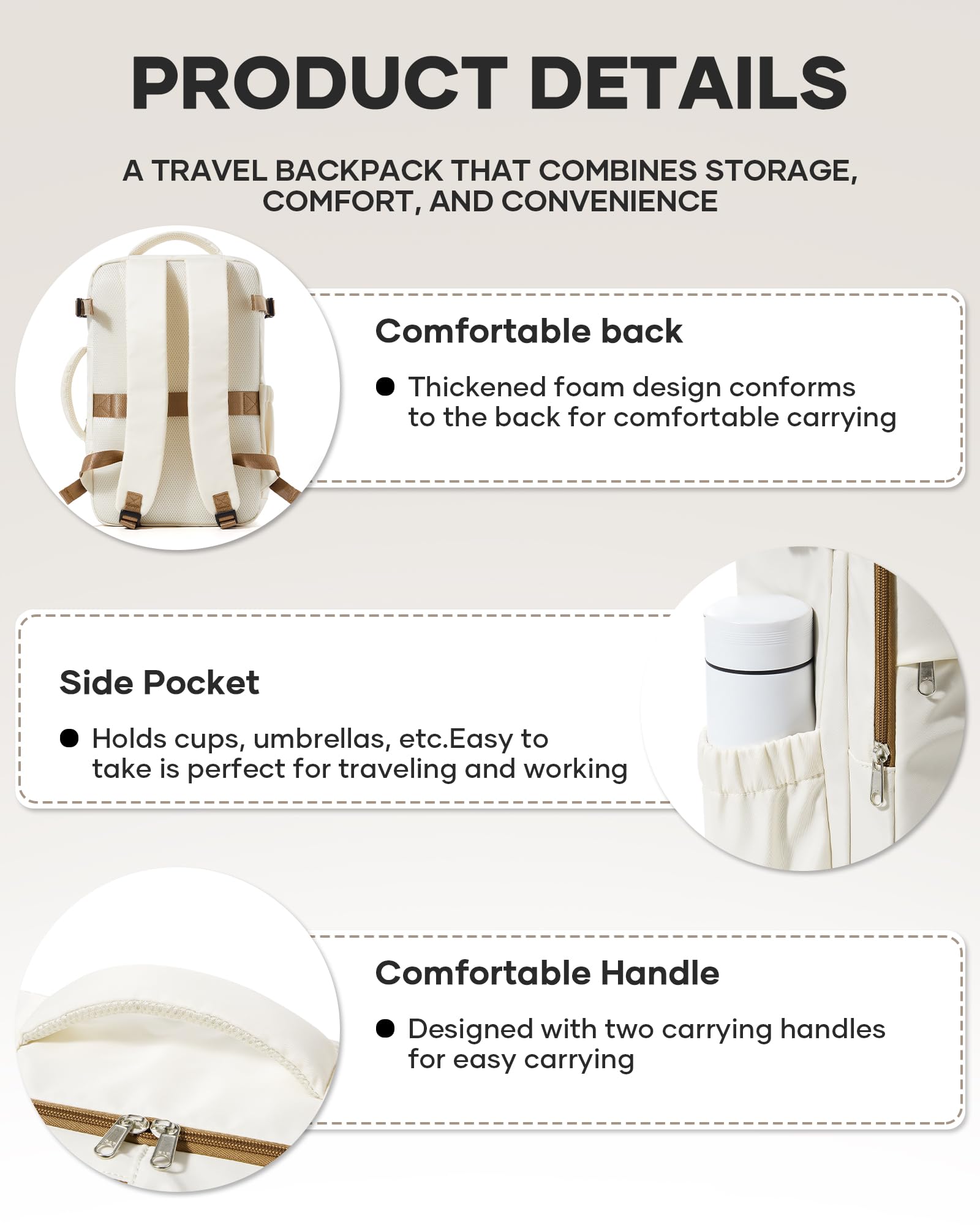 Travel Backpack for Women & Men - Carry On Laptop Backpack for Airplane Travel