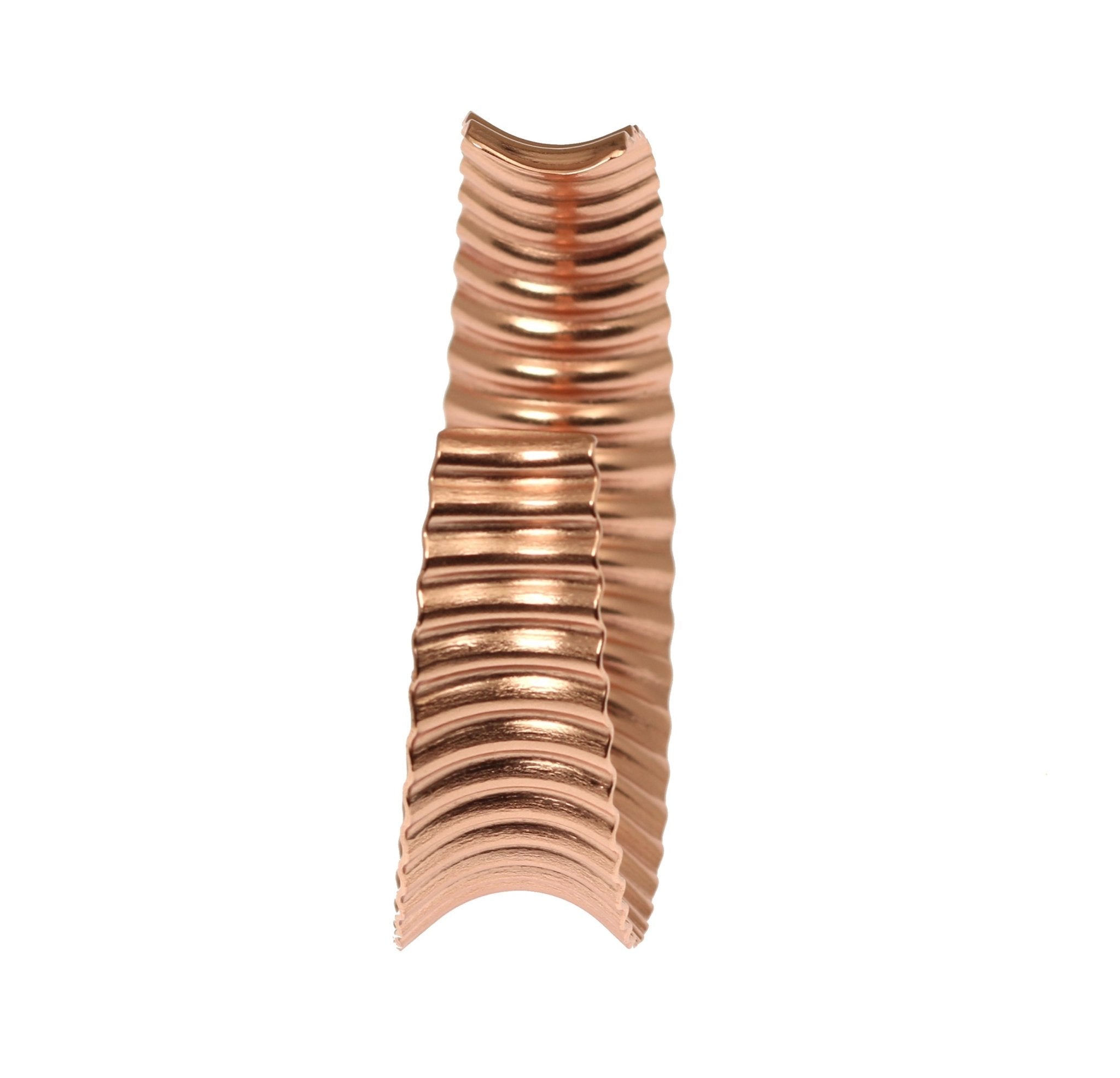 Handmade Corrugated Copper Anticlastic Tapered Cuff Bracelet - Elegant Boho Jewelry for Women, Perfect for Weddings, Parties & Everyday Wear