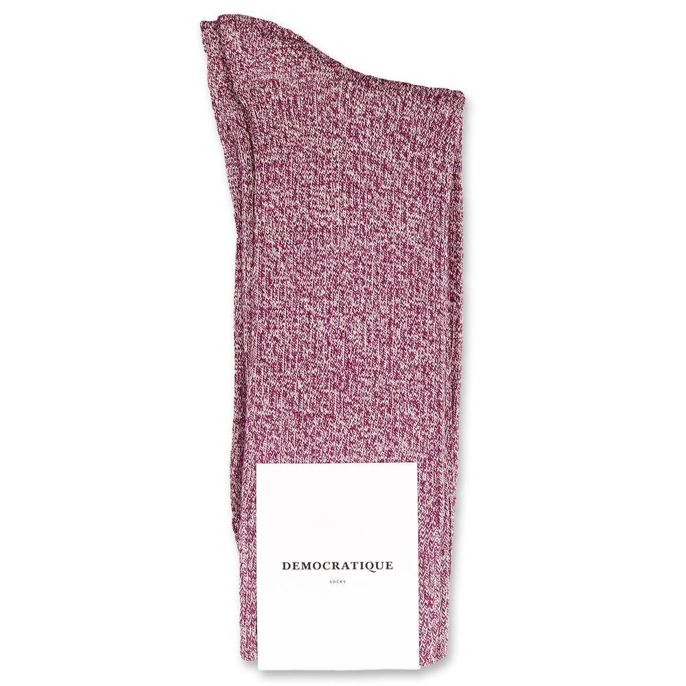 Original Rib Ultralight Supermelange Socks - Wild Berry & Off White - Democratique Comfortable Casual & Athletic Wear for Men & Women - Perfect for Running, Hiking, Travel & Everyday Use